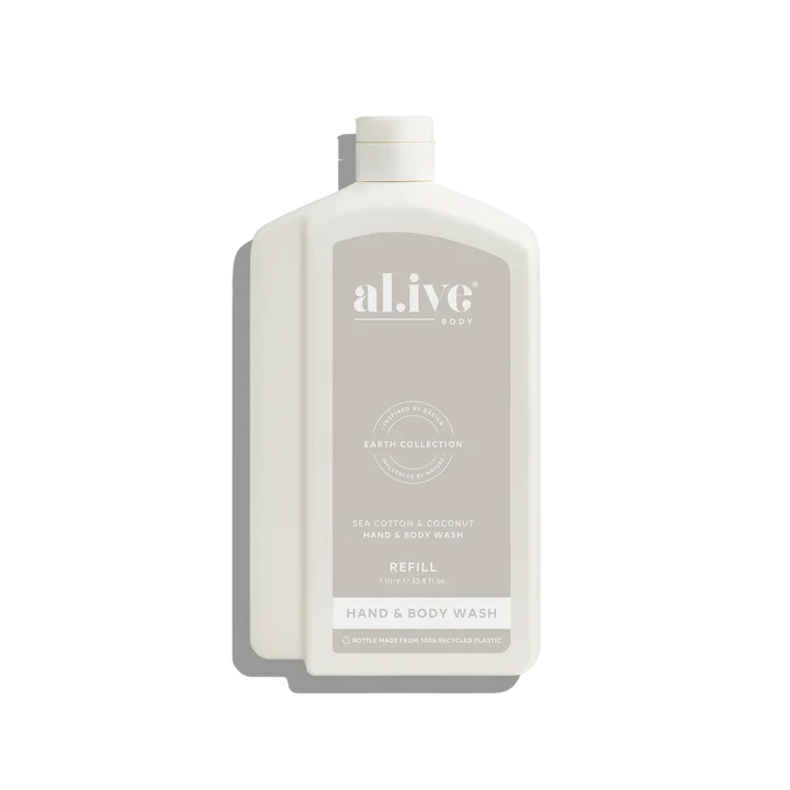 Al.ive Body - 1L Wash Refill - Sea Cotton & Coconut - Image 3