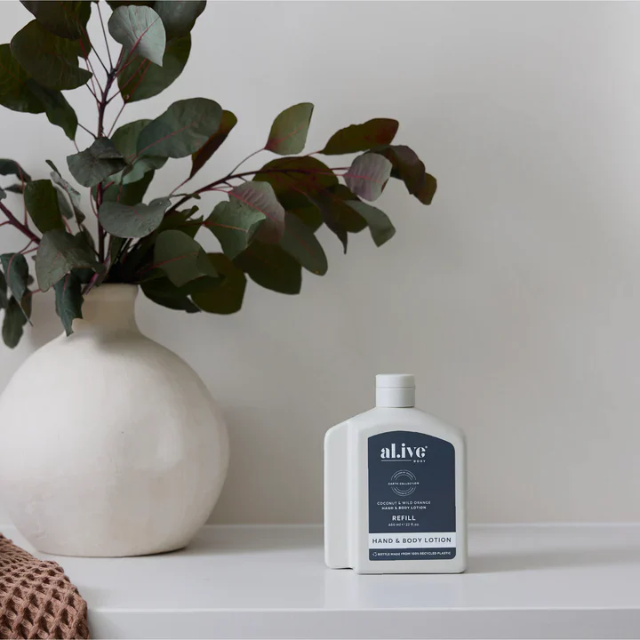 Al.ive Body - 650ml Lotion Refill - Coconut & Wild Orange