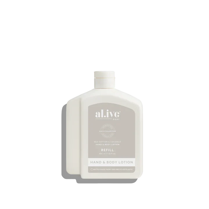 Al.ive Body - 650ml Lotion Refill - Sea Cotton & Coconut - Image 3