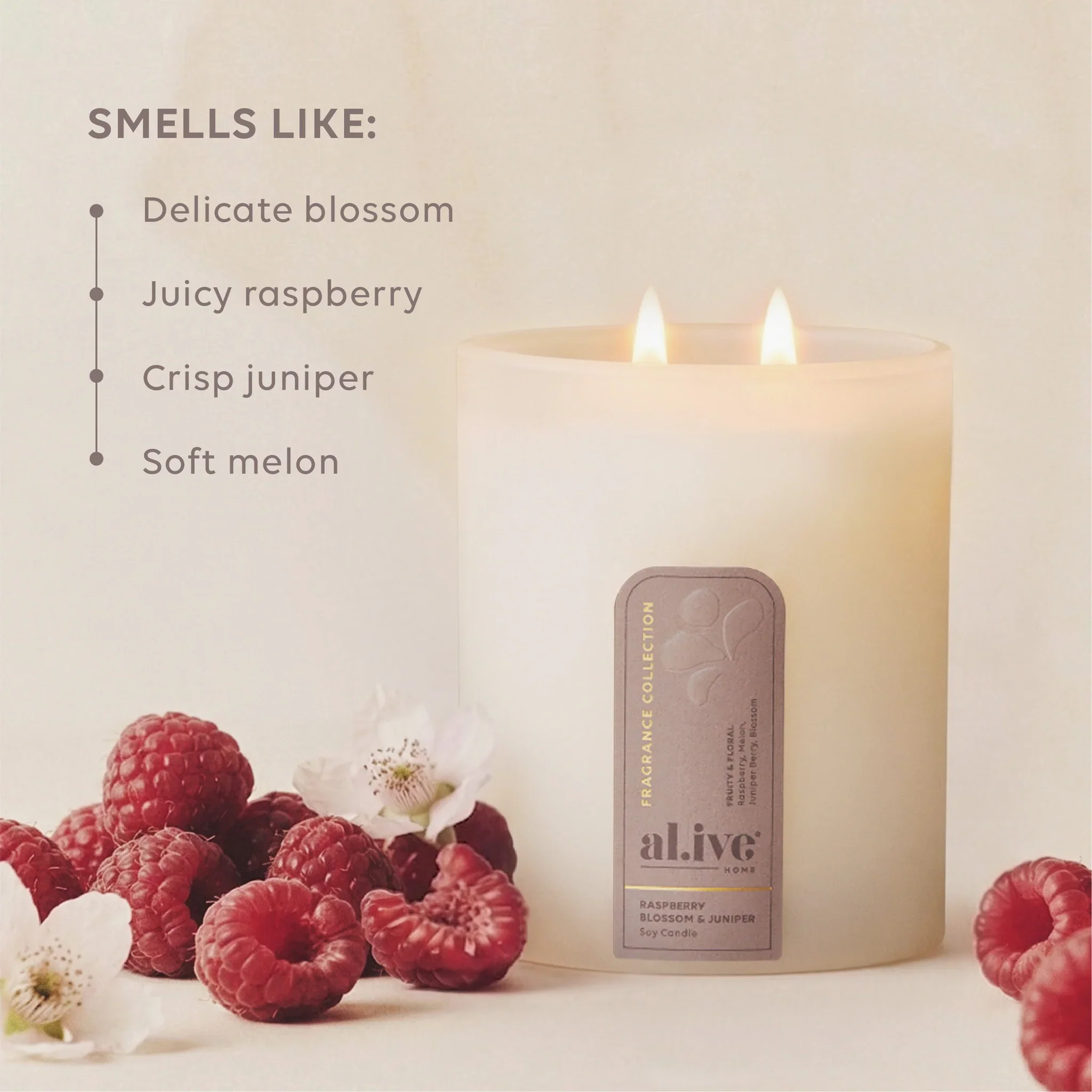 Al.ive Body - Soy Candle - Raspberry Blossom & Juniper - Image 3