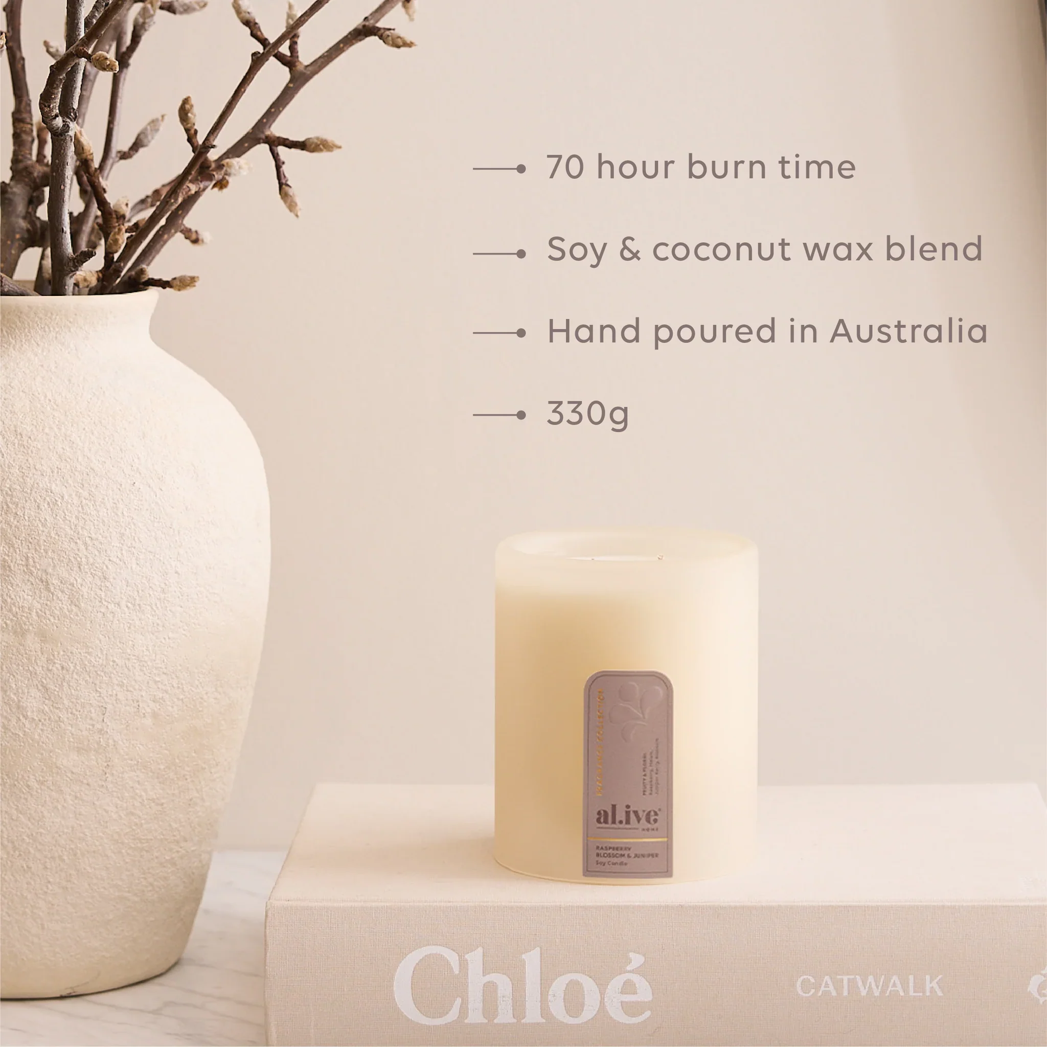 Al.ive Body - Soy Candle - Raspberry Blossom & Juniper - Image 4