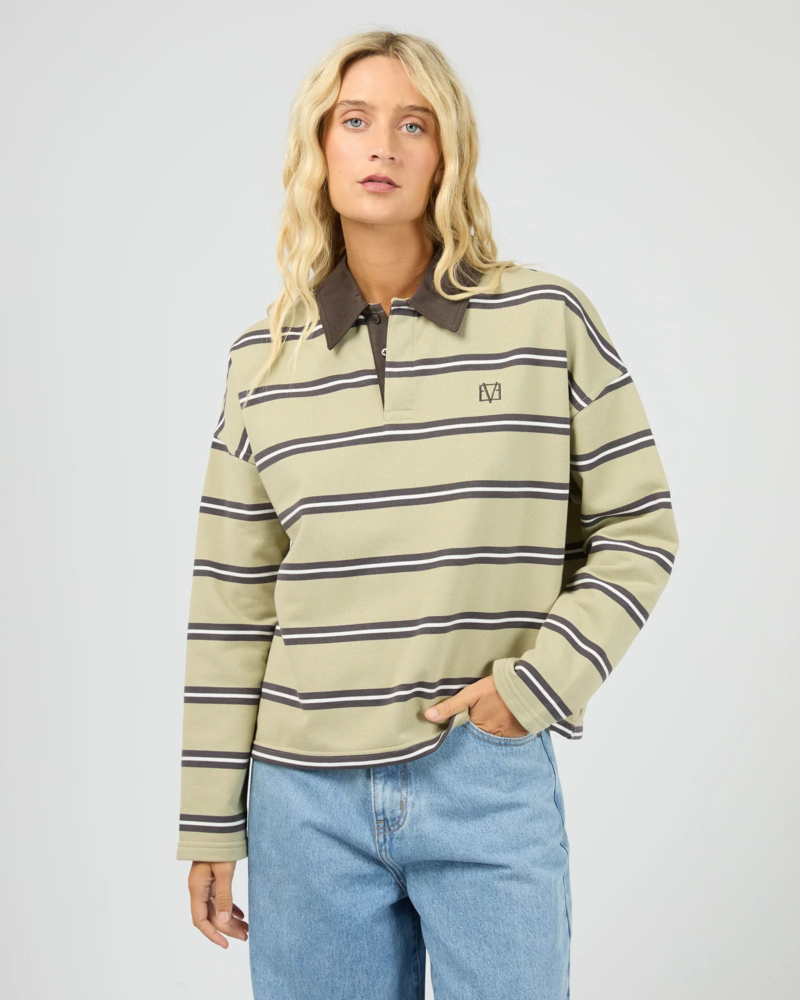 All About Eve - Avery Rugby Top - Khaki - Image 2