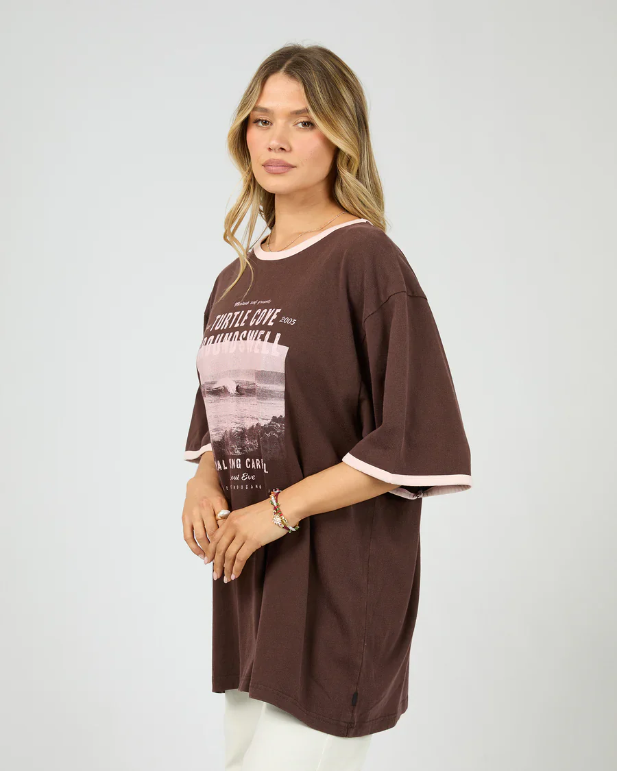 All About Eve - Cove Oversized Tee - Brown - Image 2