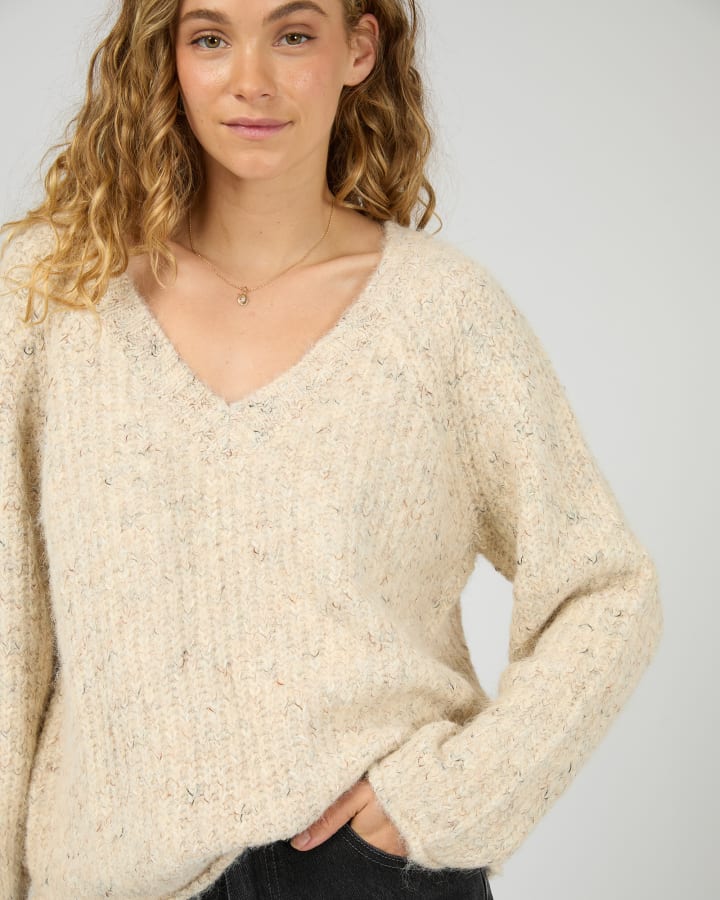 All About Eve - Devon V Neck Jumper - Vanilla