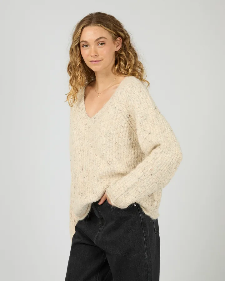 All About Eve - Devon V Neck Jumper - Vanilla - Image 2