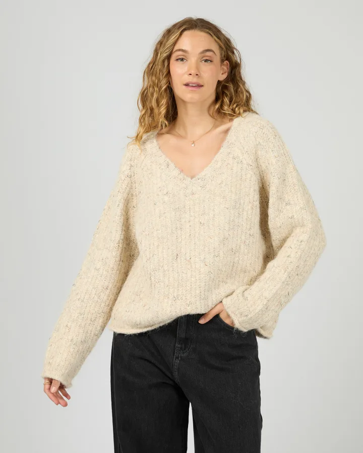 All About Eve - Devon V Neck Jumper - Vanilla - Image 3