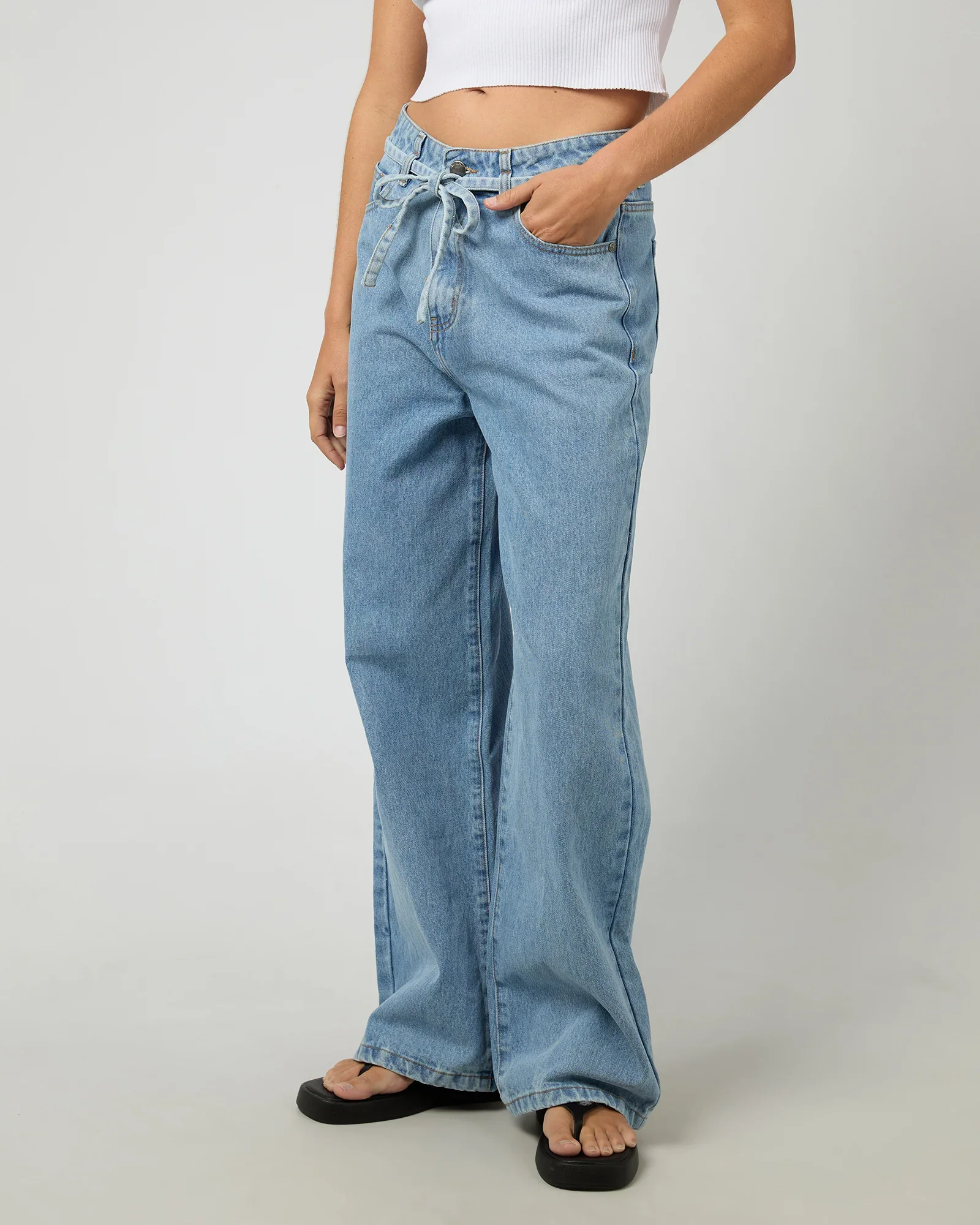 All About Eve - Gia High Rise Baggy - Light Blue - Image 2
