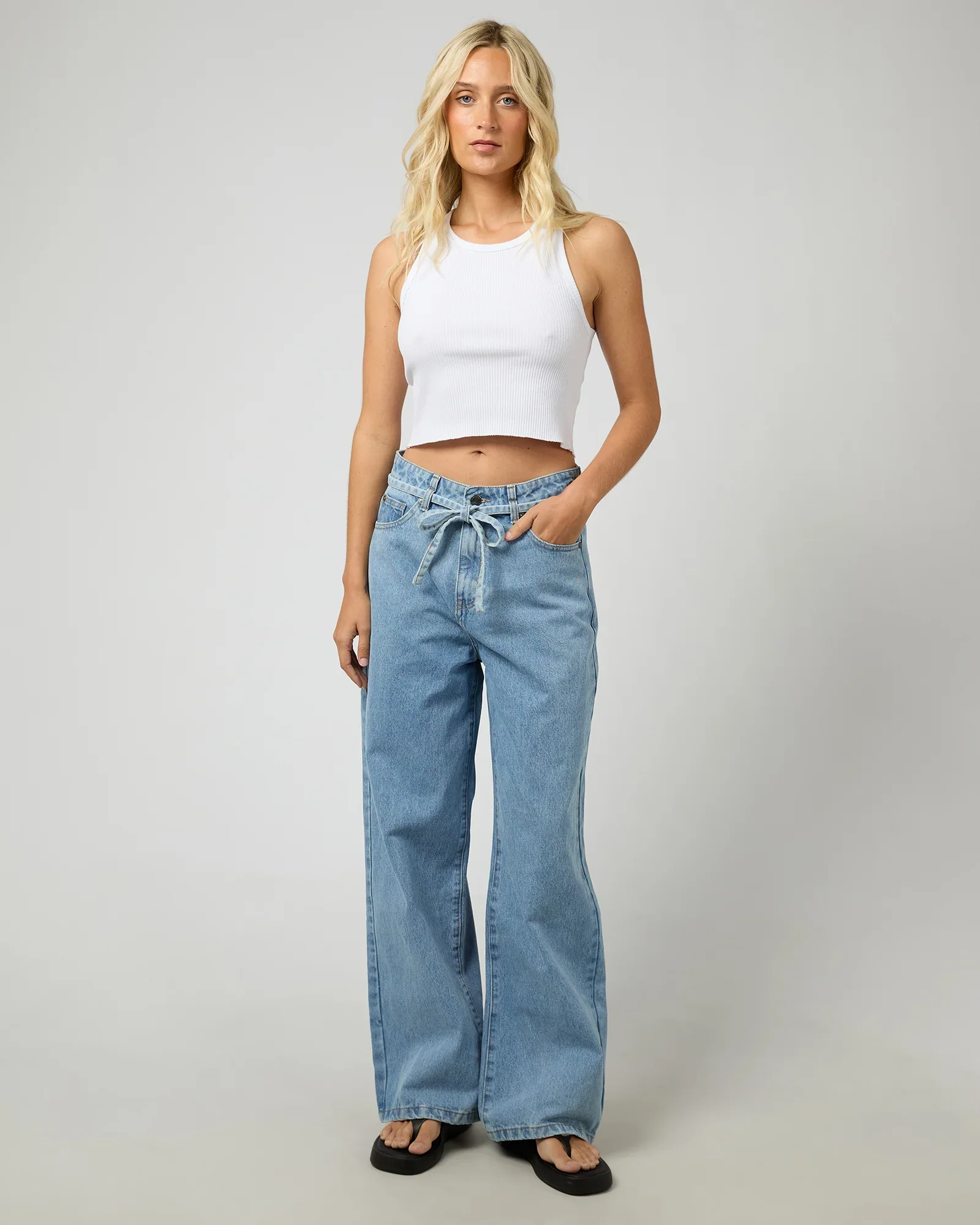 All About Eve - Gia High Rise Baggy - Light Blue - Image 6