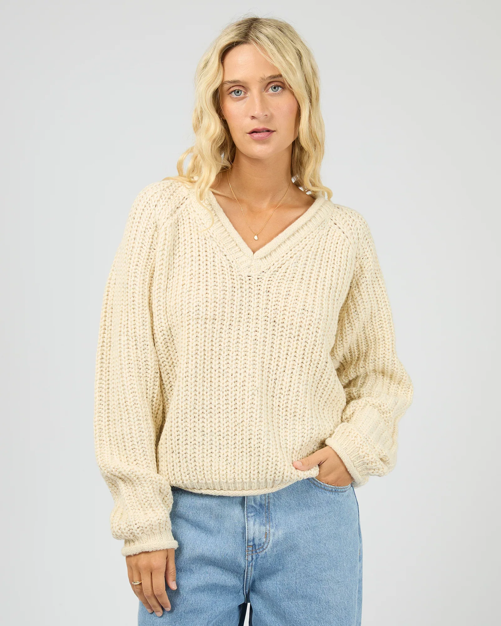 All About Eve - Hali V-Neck Knit - Vanilla - Image 2