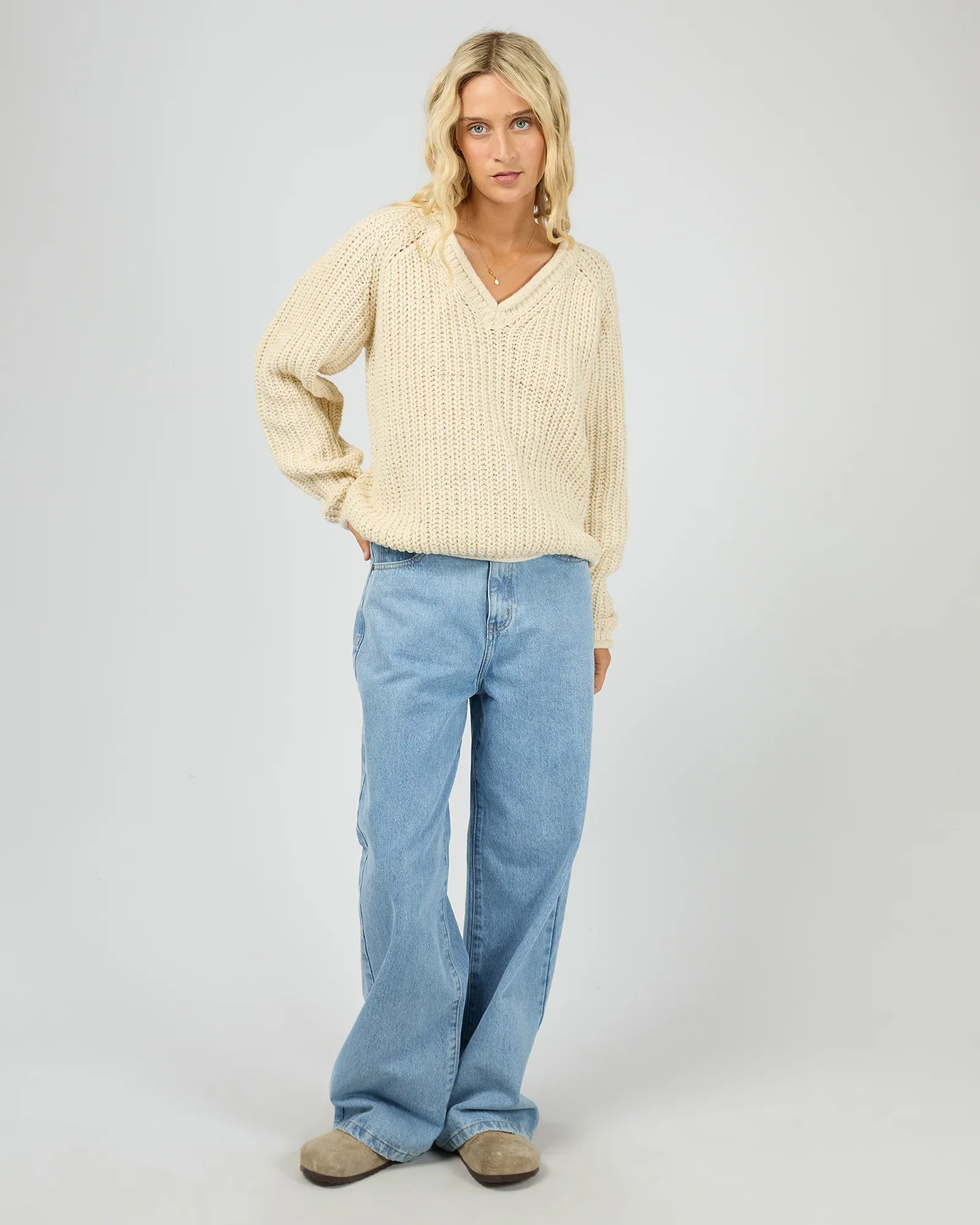 All About Eve - Hali V-Neck Knit - Vanilla - Image 6