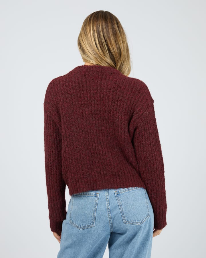 All About Eve - Ivy Knit Jumper - Wine - Image 2