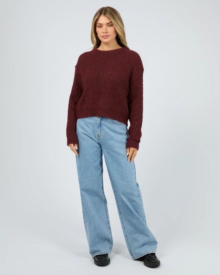 All About Eve - Ivy Knit Jumper - Wine - Image 3