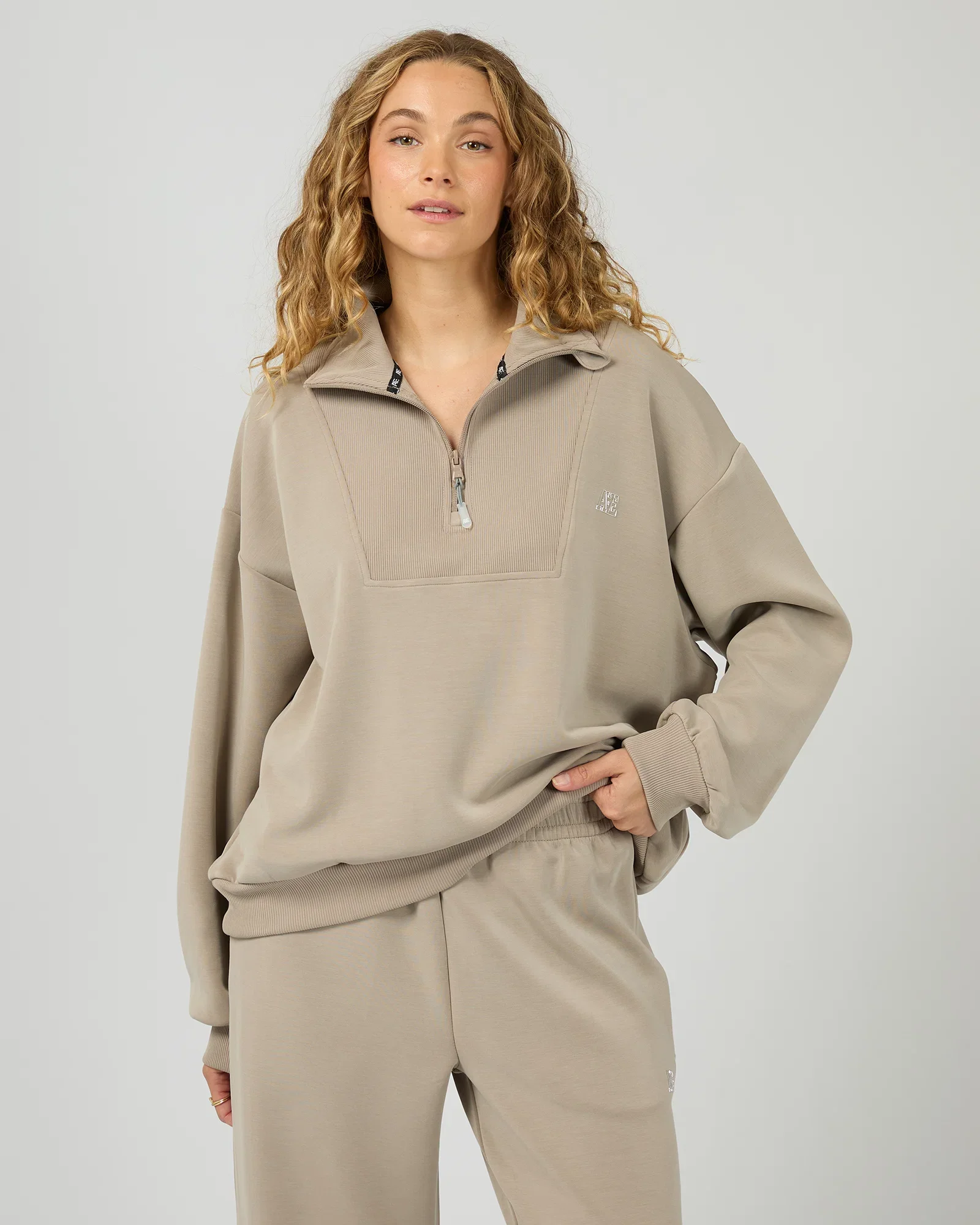 All About Eve - Luxe Active 1/4 Zip - Stone