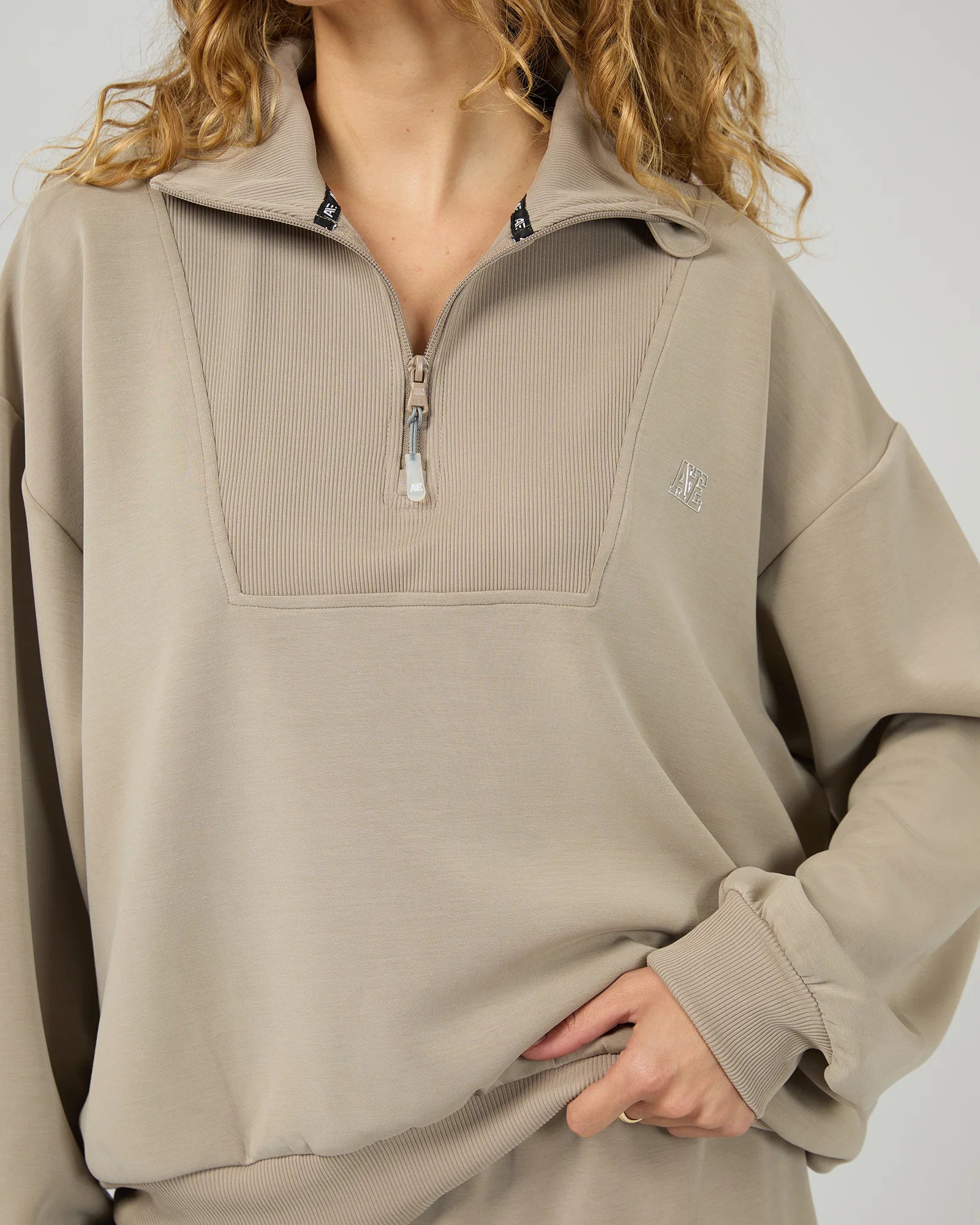 All About Eve - Luxe Active 1/4 Zip - Stone - Image 2