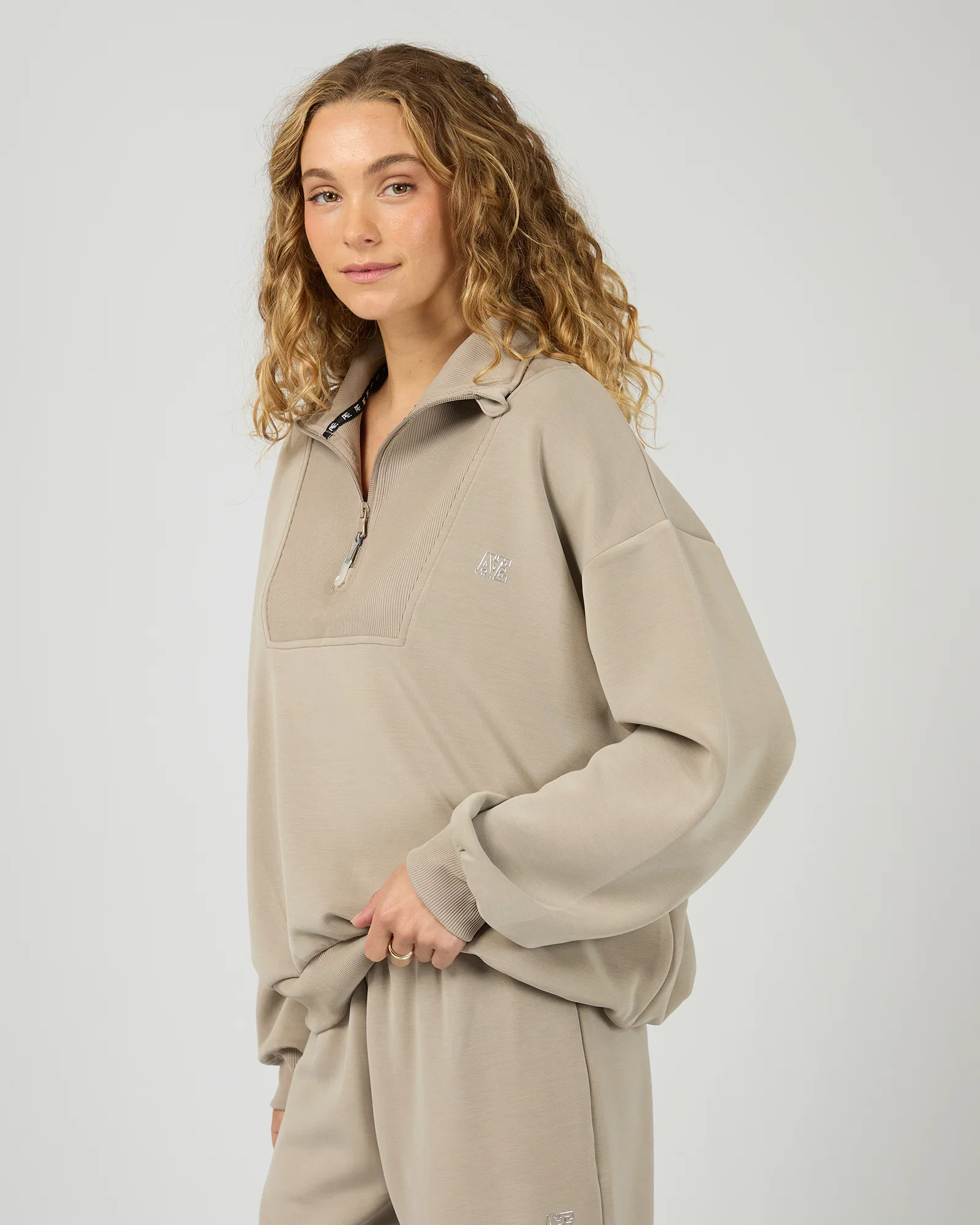 All About Eve - Luxe Active 1/4 Zip - Stone - Image 4