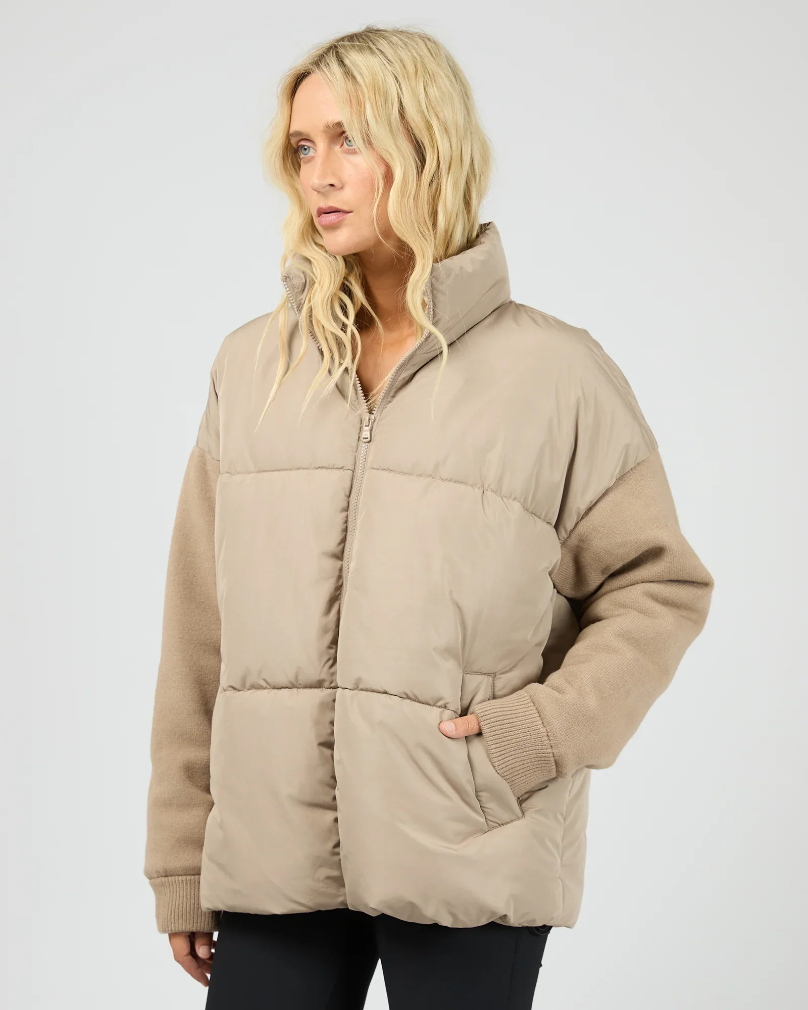 All About Eve - Luxe Knit Puffer - Stone - Image 2