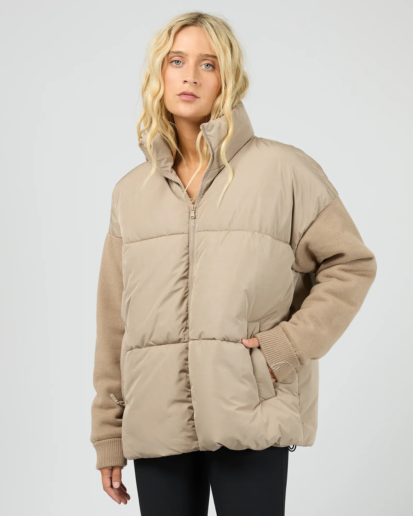 All About Eve - Luxe Knit Puffer - Stone - Image 4