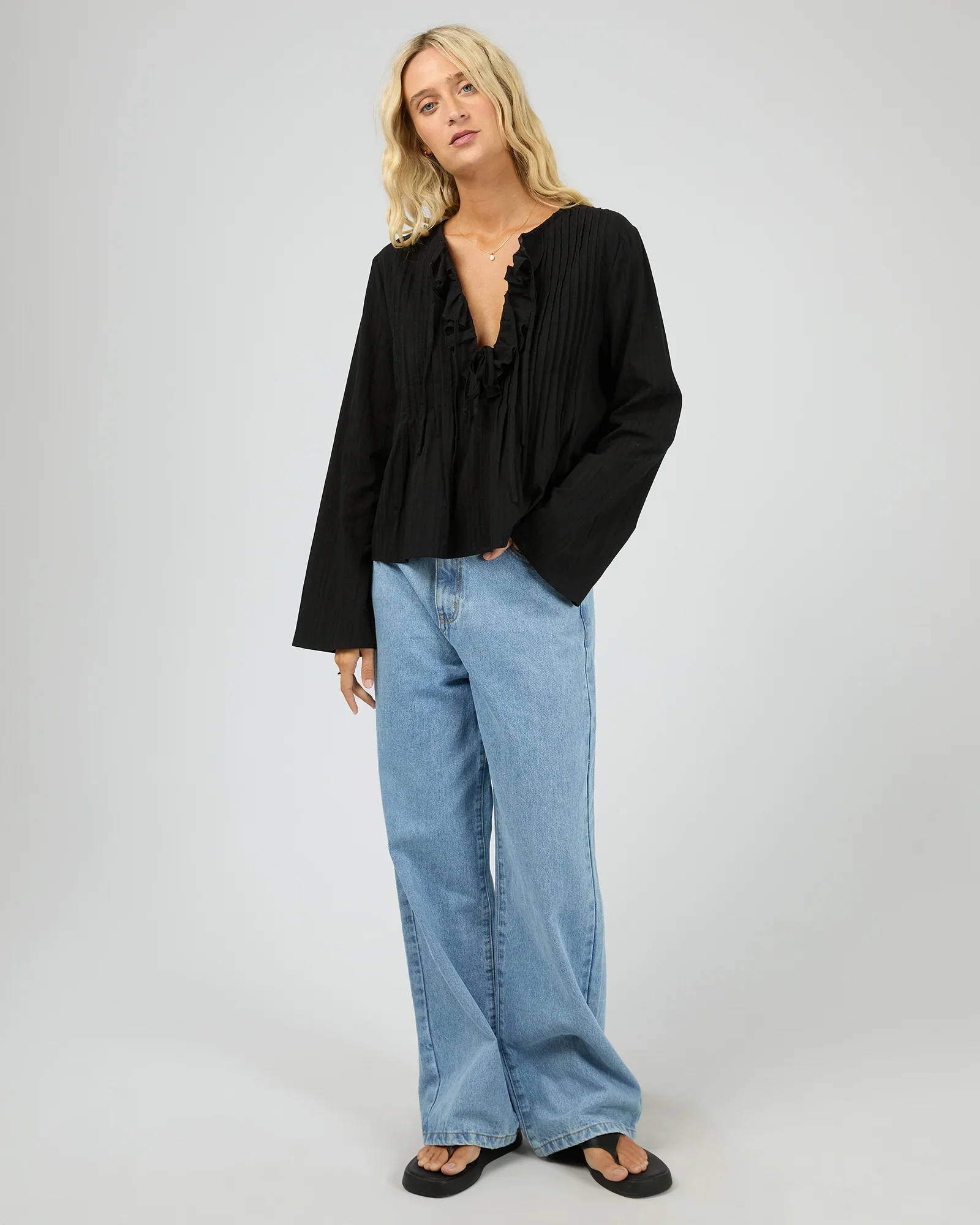 All About Eve - Nyxie Ruffle Top - Black