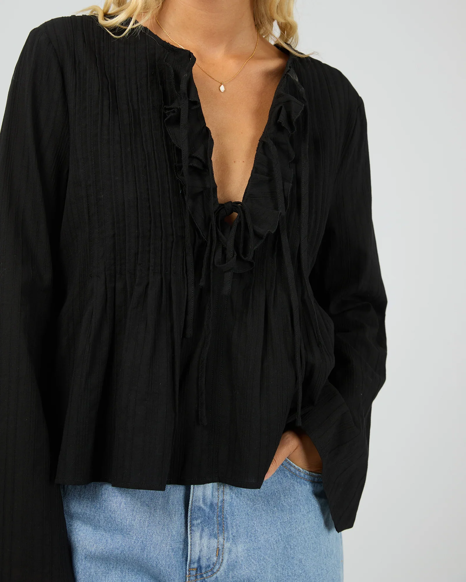 All About Eve - Nyxie Ruffle Top - Black - Image 2