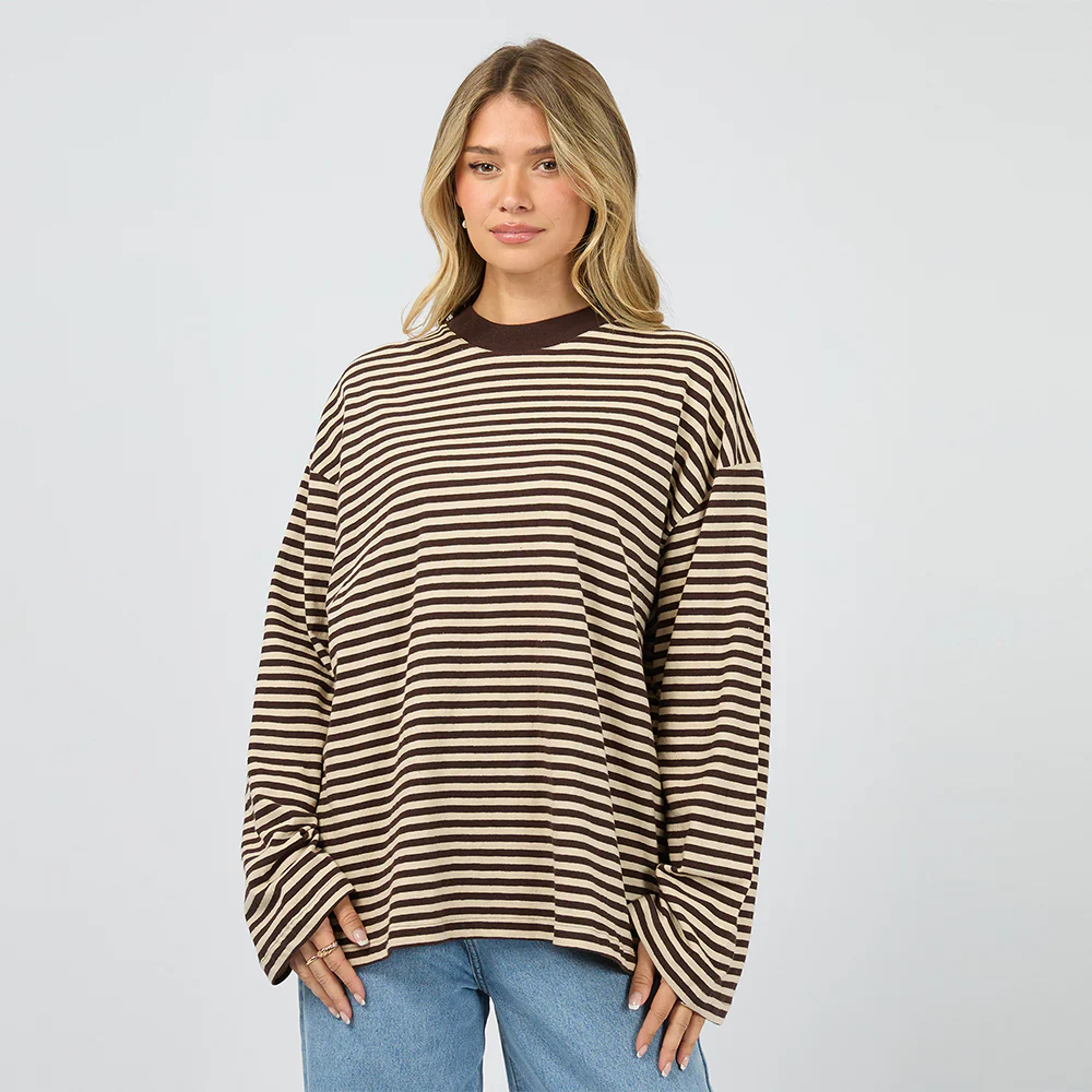 All About Eve - Paloma LS Stripe Tee - Brown