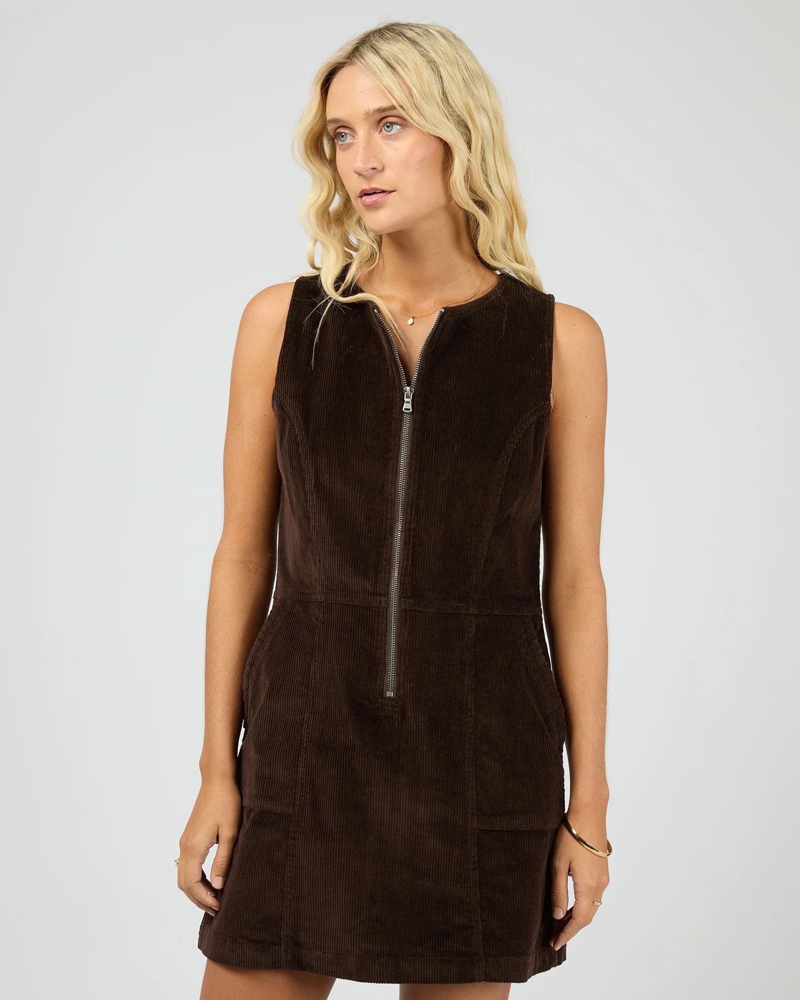 All About Eve - Parker Cord Dress - Brown - Image 2