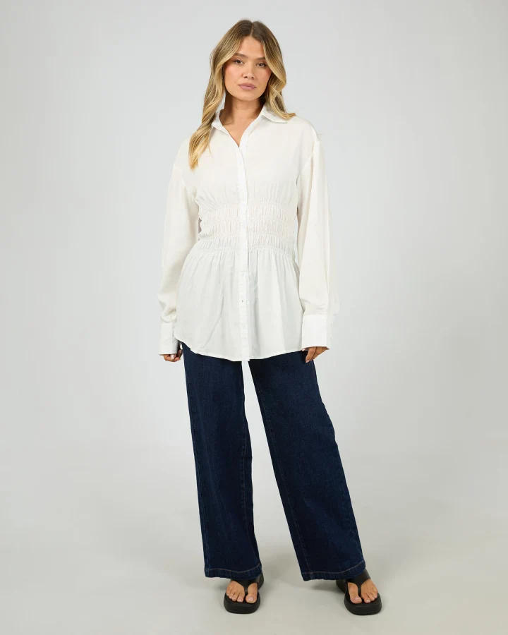 All About Eve - Ruched Shirt - White - Image 2