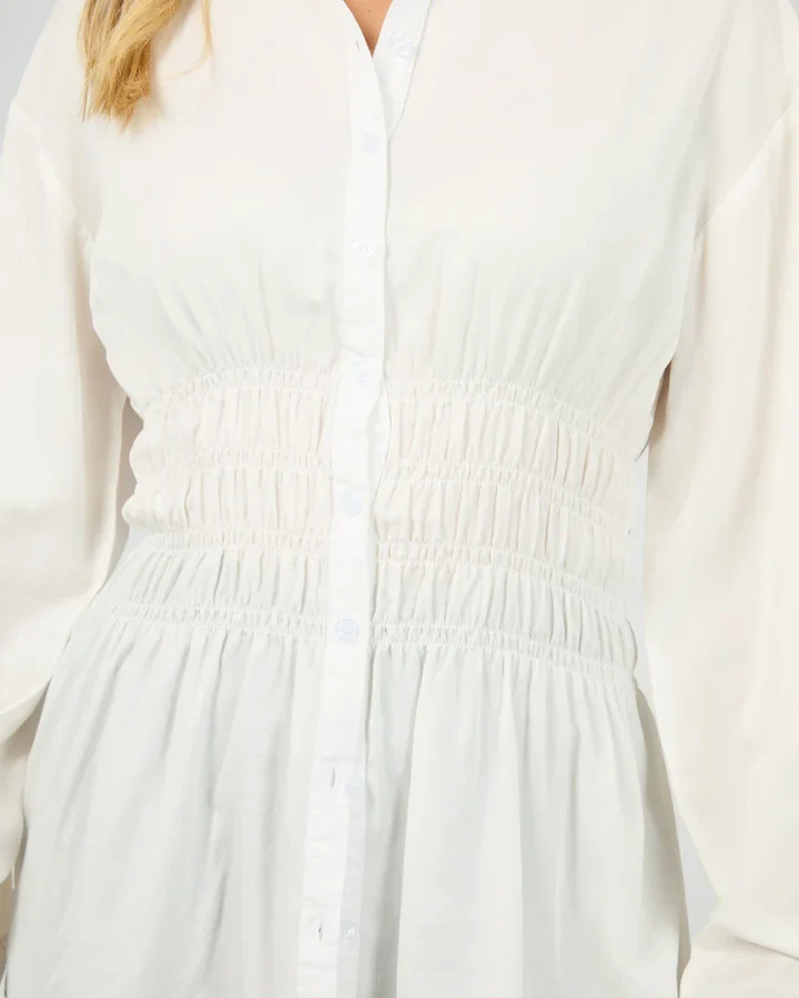 All About Eve - Ruched Shirt - White - Image 3