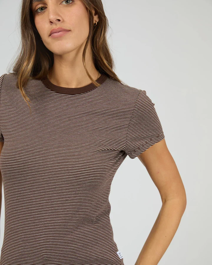 All About Eve - Sami Stripe Tee - Brown - Image 3