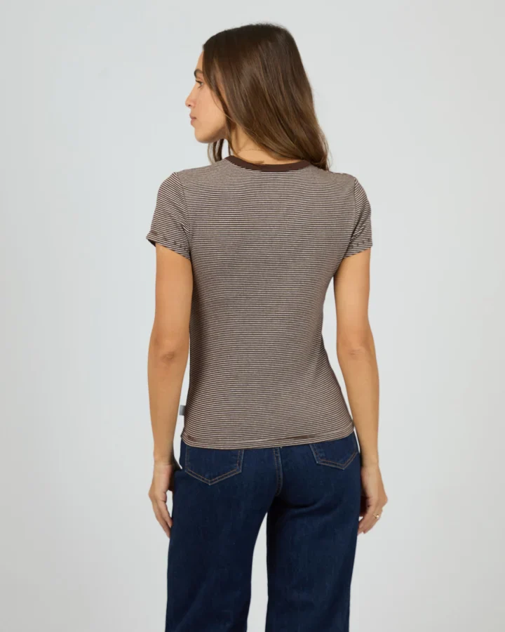 All About Eve - Sami Stripe Tee - Brown - Image 4