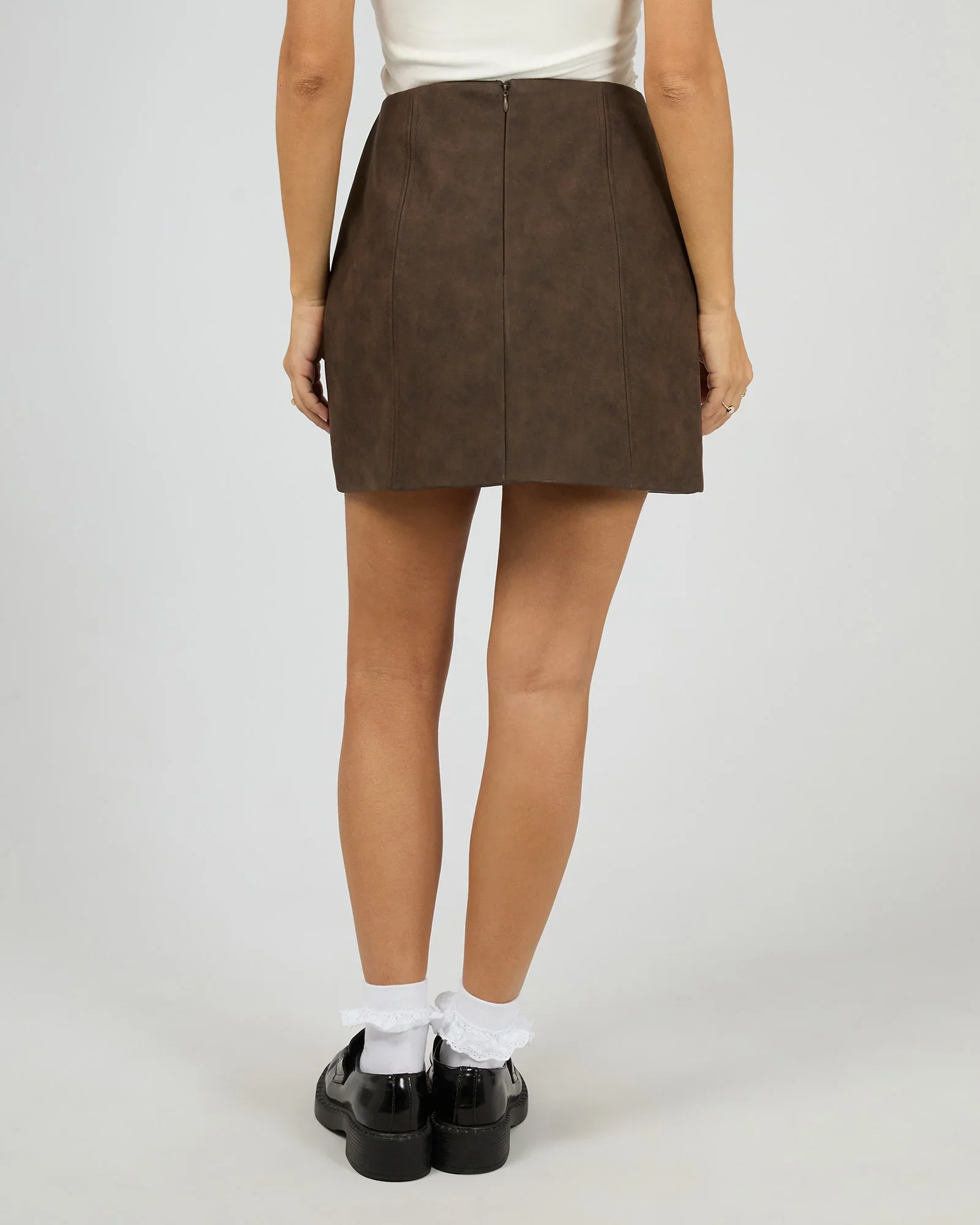 All About Eve - Vanner Mini Skirt - Coffee - Image 3