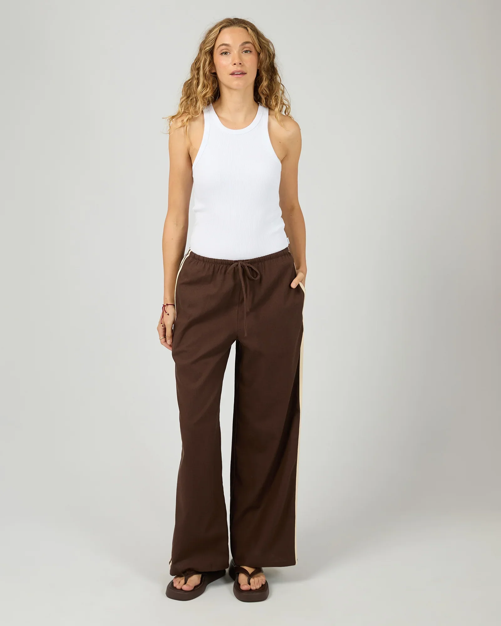 All About Eve - West Coast Stripe Pant - Brown