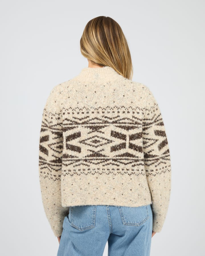All About Eve - Zoe Knit Zip Thru - Oat - Image 4