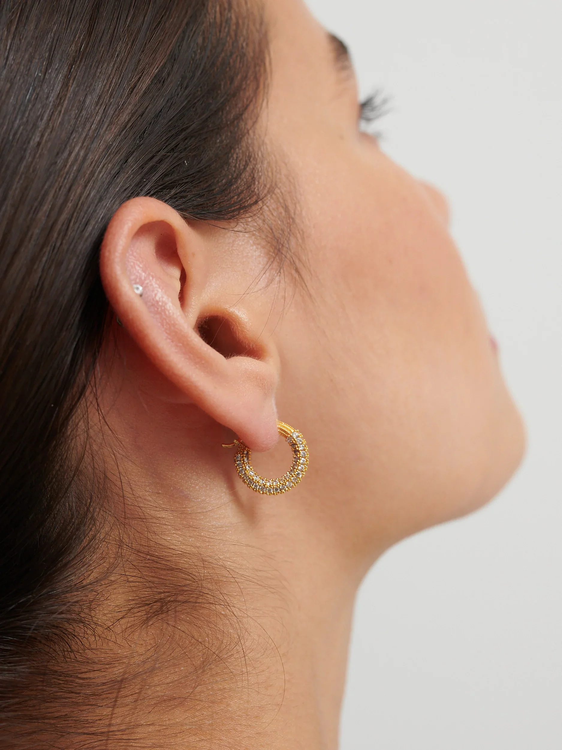 Angels Whisper - Aimee Embellished 18K Gold Plated Earrings - Image 3
