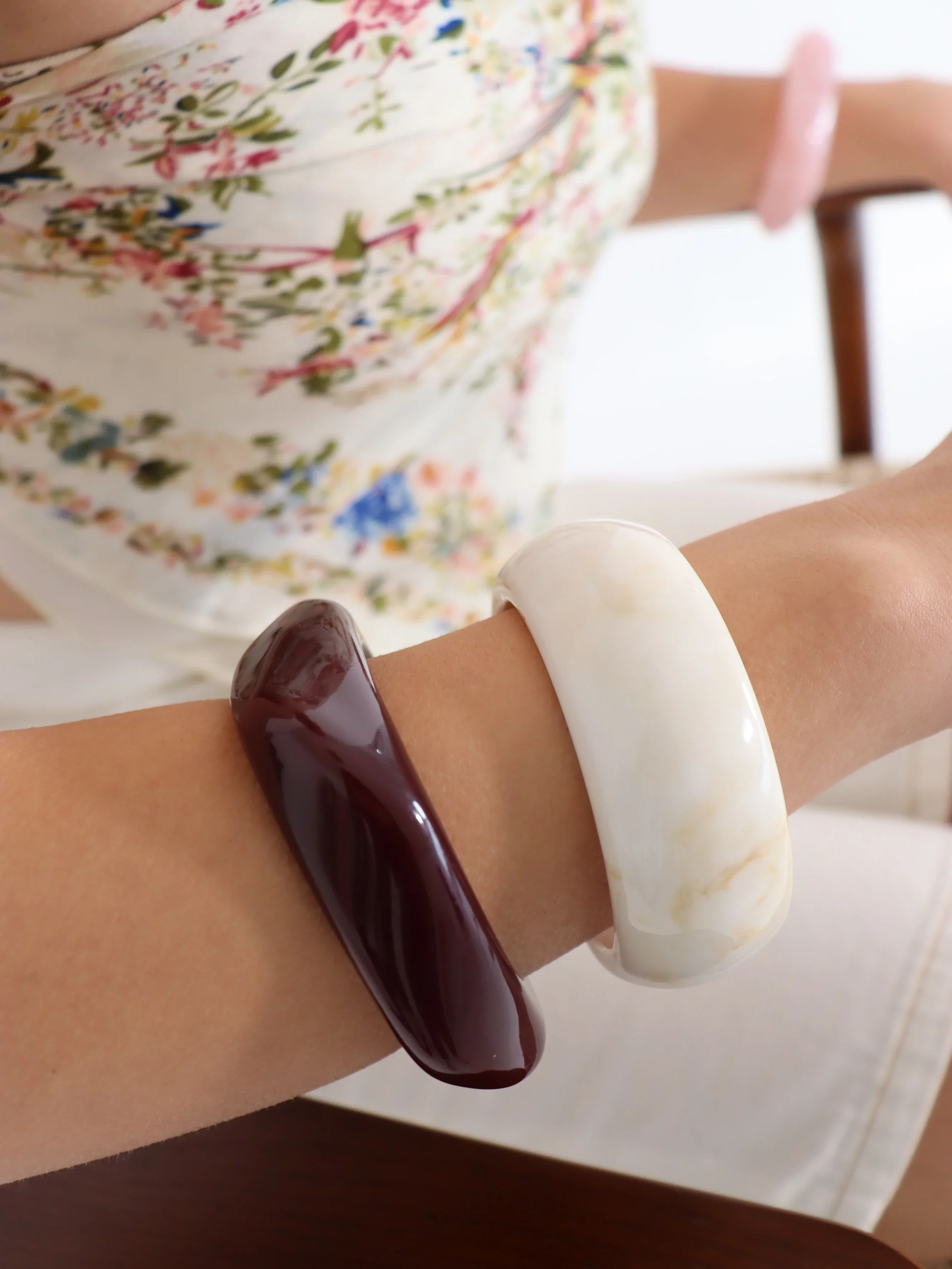 Angels Whisper - Angular Cuff Bangle - Wine - Image 2