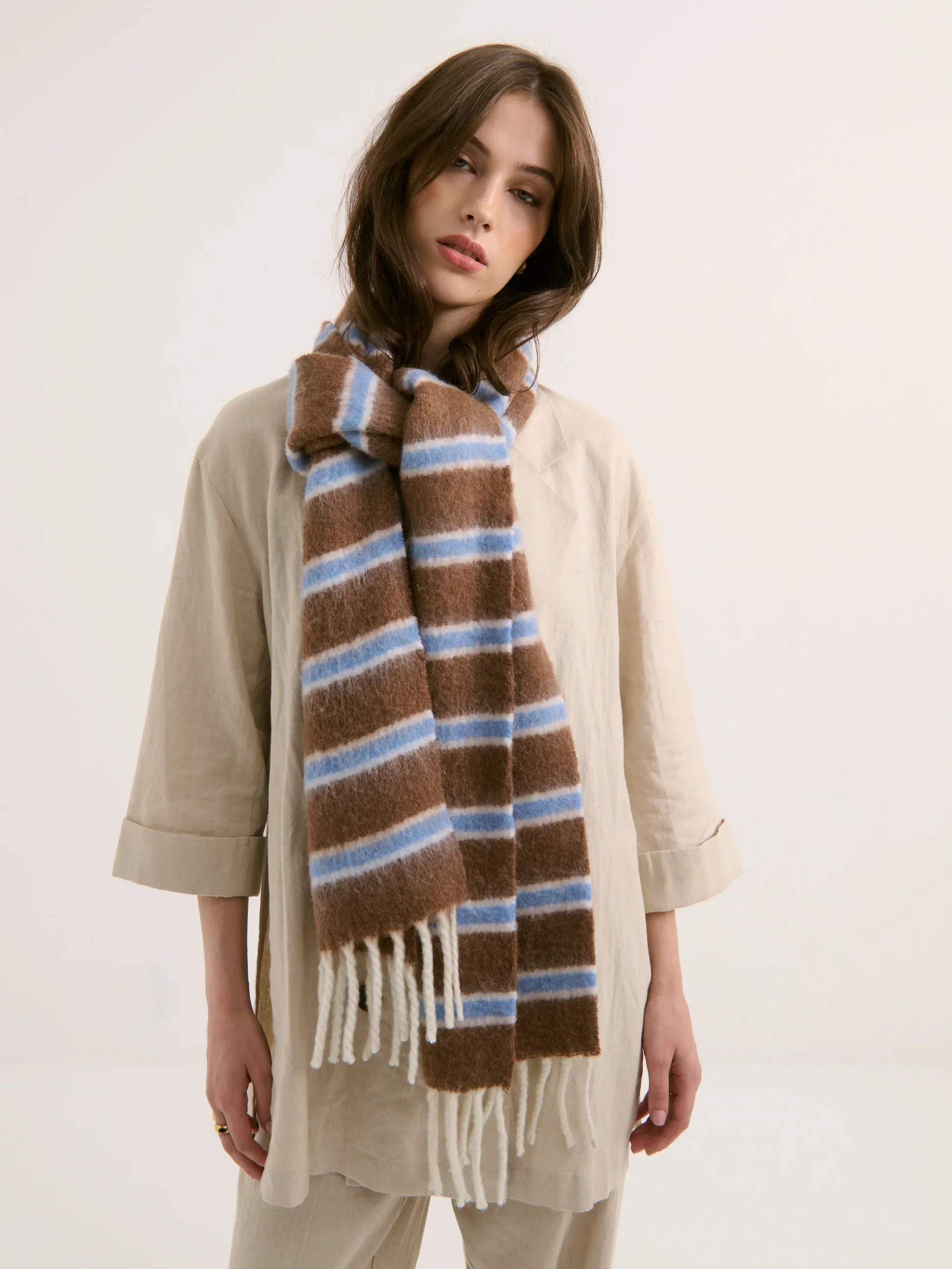 Angels Whisper - Basset Stripe Fluffy Scarf - Image 3