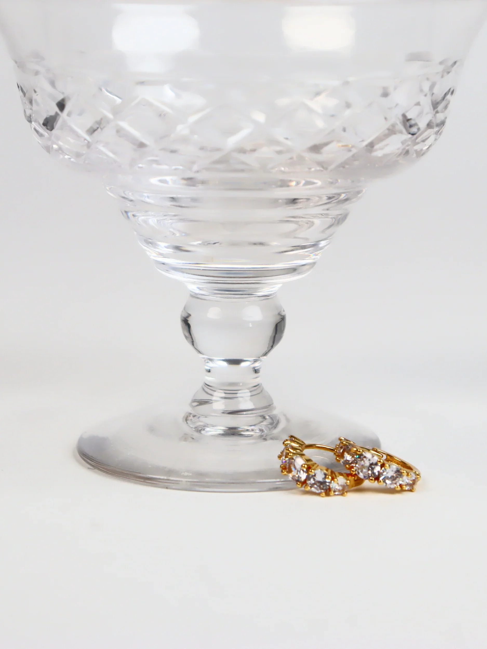 Angels Whisper - Birch Crystal 18K Gold Plated Huggie Earrings - Image 2