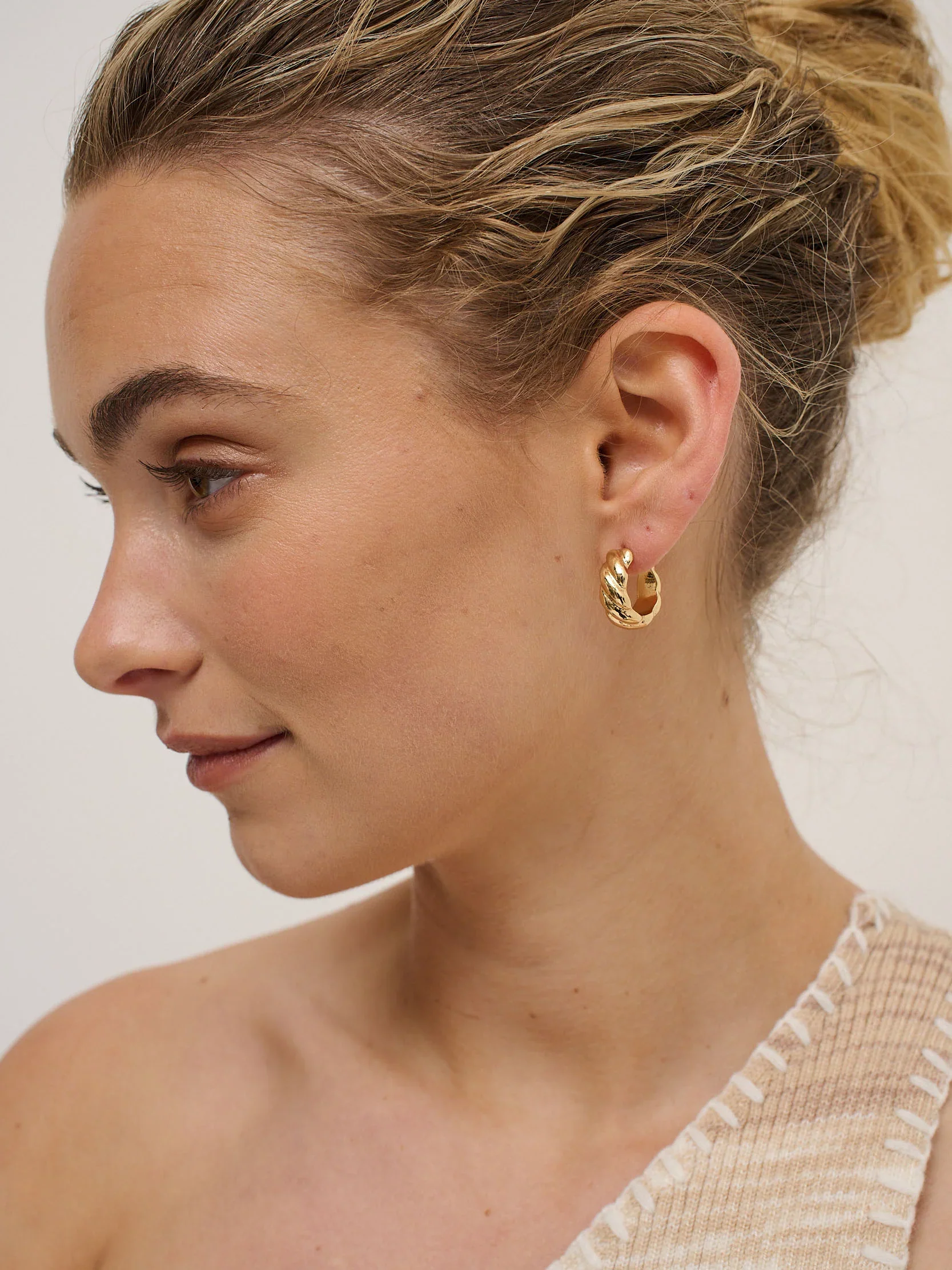 Angels Whisper - Camile Twist 18K Gold Plated Earrings - Image 3