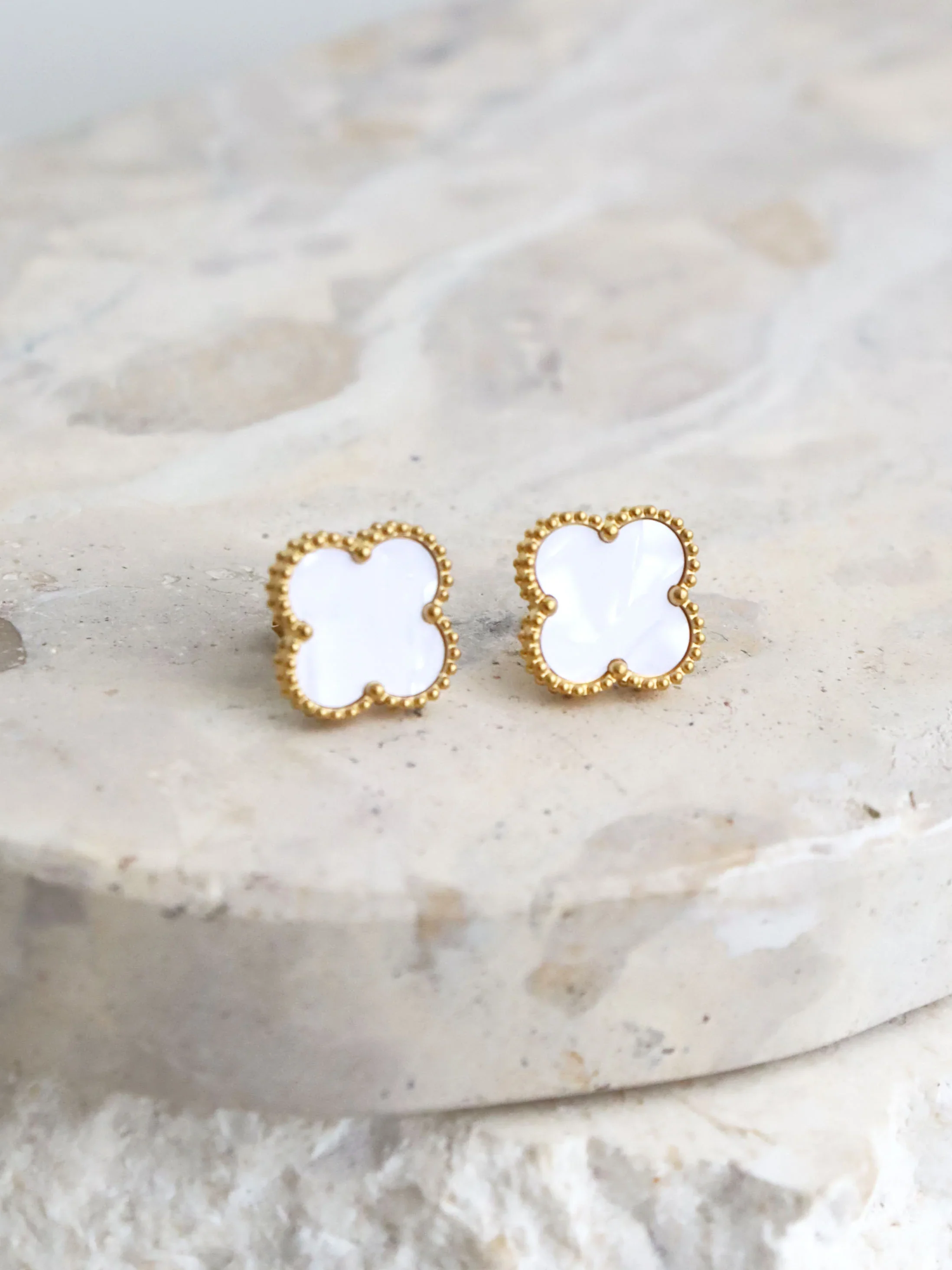 Angels Whisper - Charlotte Earrings in 18K Gold Plated in White - Image 3