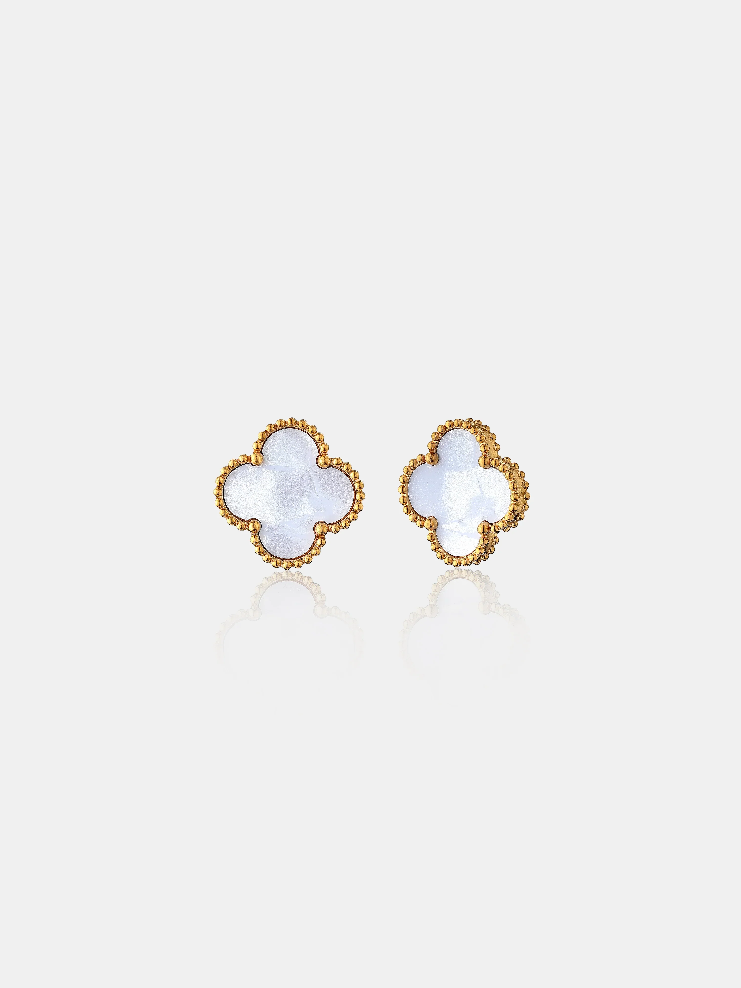 Angels Whisper - Charlotte Earrings in 18K Gold Plated in White - Image 4
