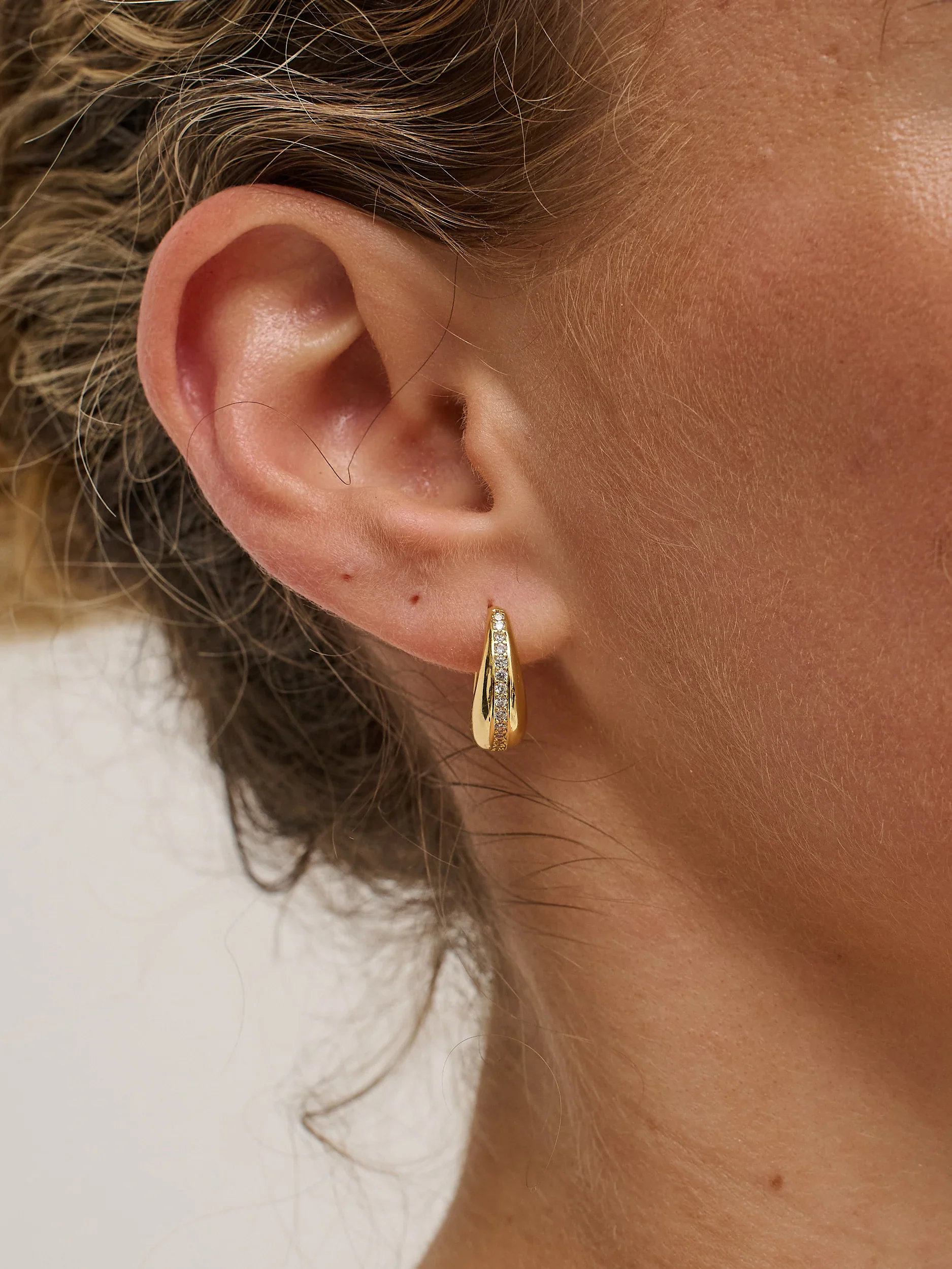 Angels Whisper - Dainty Stud 18K Gold Plated Earrings - Image 3