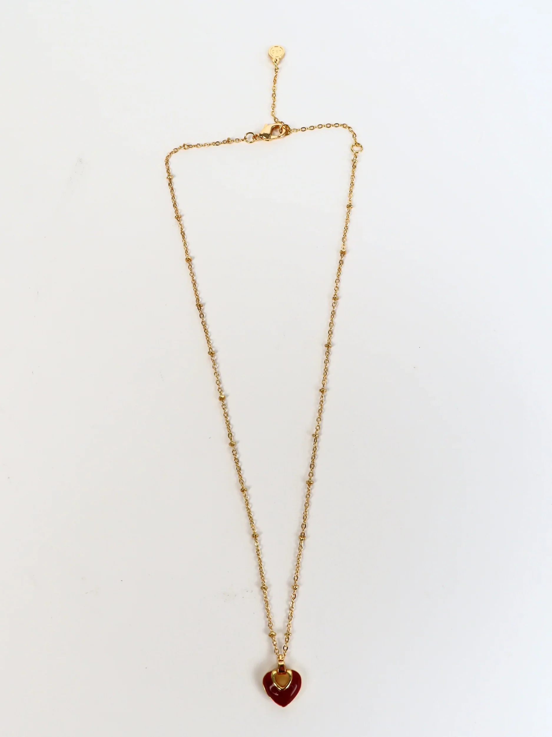 Angels Whisper - Jules Heart Red 18k Gold Plated Necklace - Image 2
