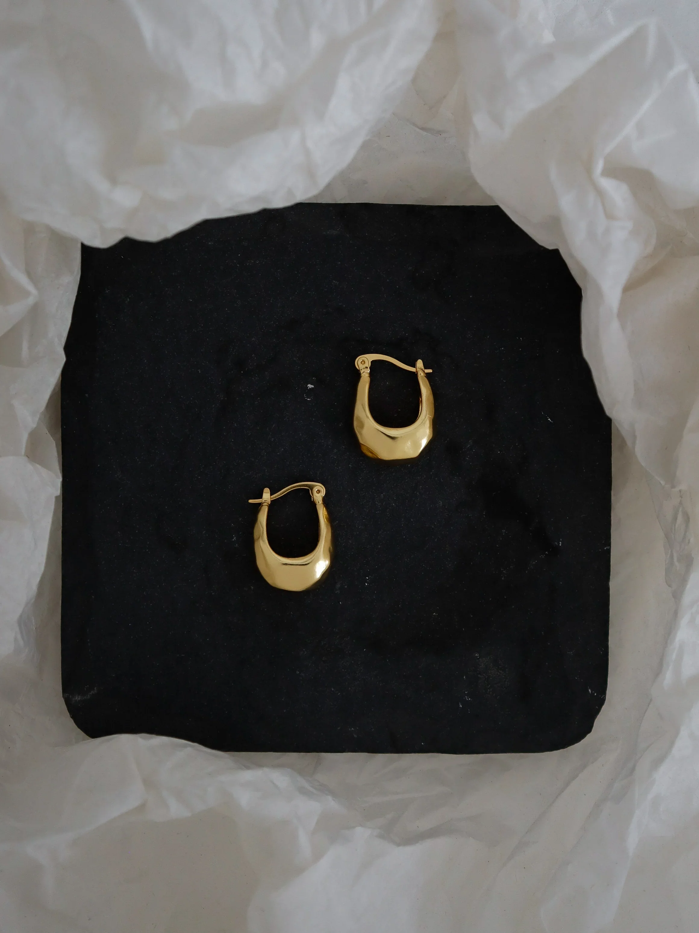 Angels Whisper - Kuba Brushed 18k Gold Plated Earrings
