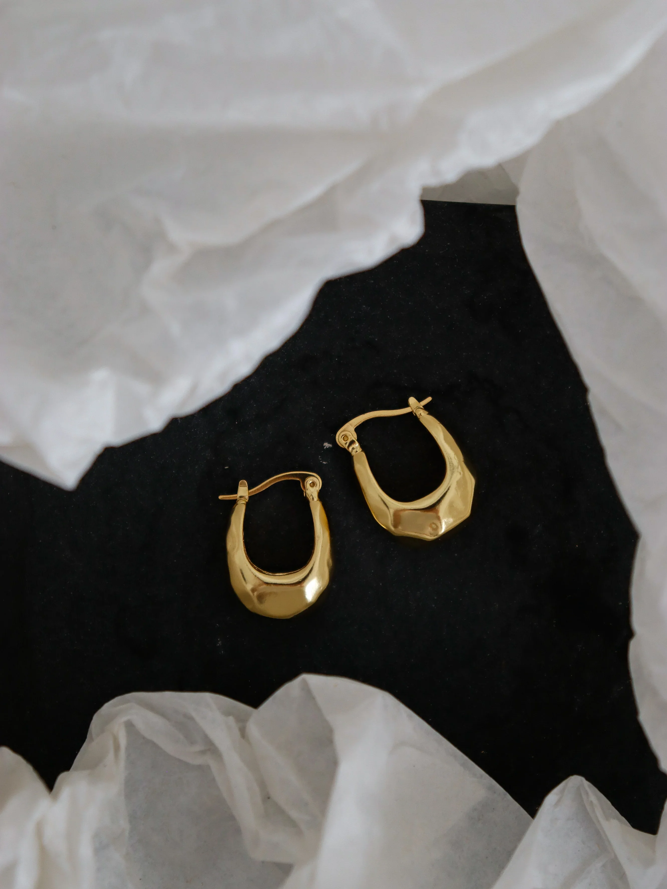 Angels Whisper - Kuba Brushed 18k Gold Plated Earrings - Image 2