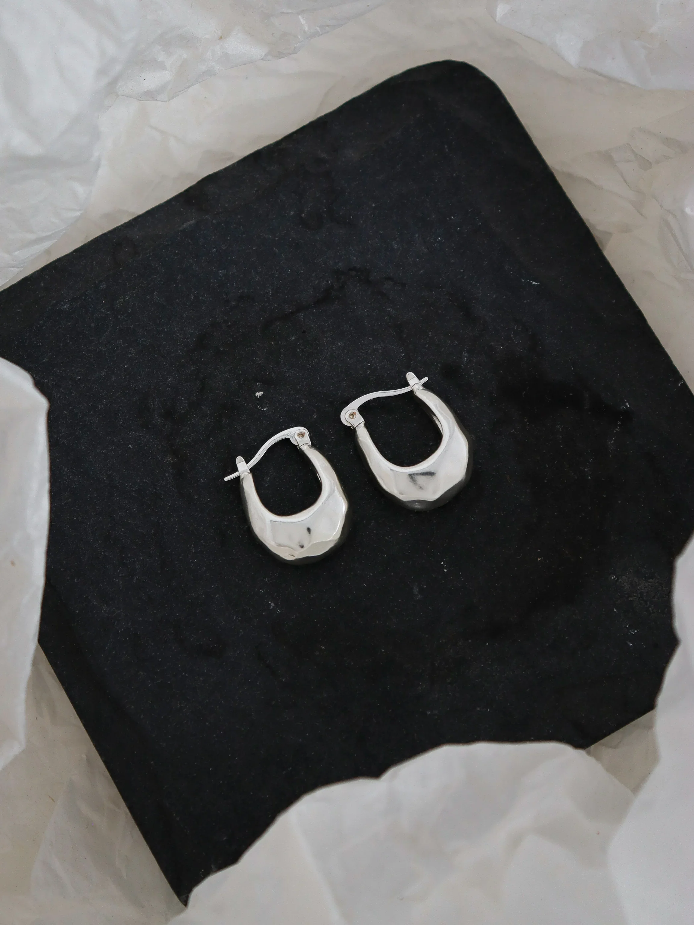 Angels Whisper - Kuba Brushed Sterling Silver Plated Earrings - Image 3