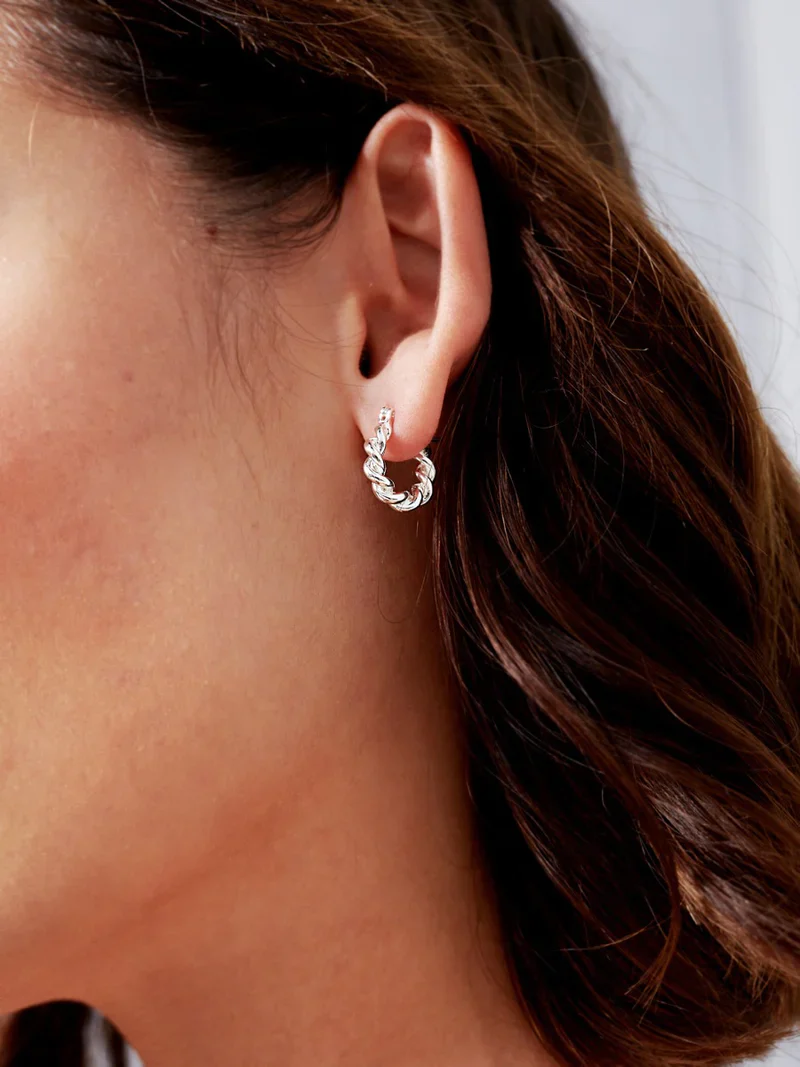 Angels Whisper - Lelia Silver Plated Hoop Earrings