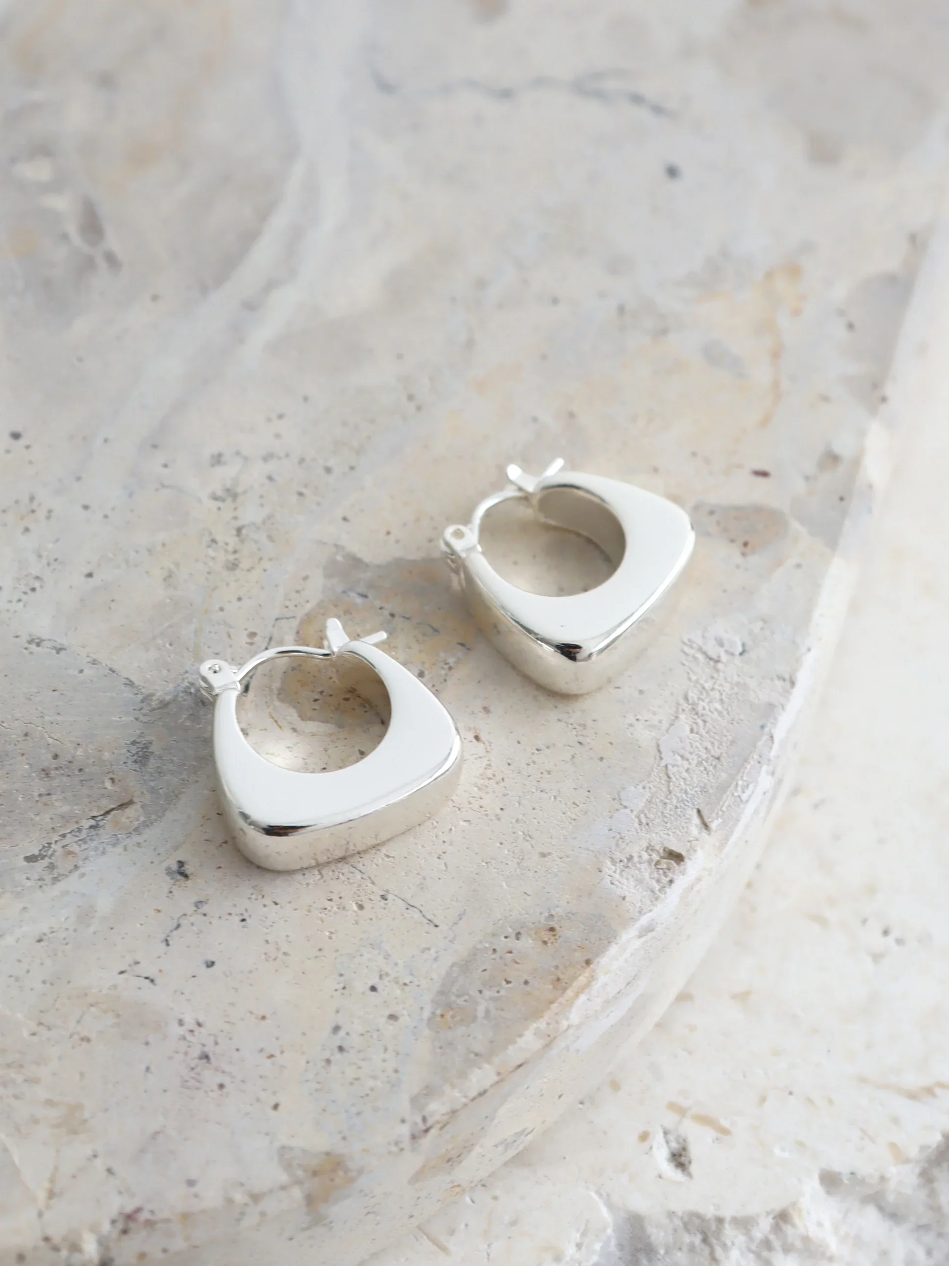 Angels Whisper - Nora Huggie Sterling Silver Plated Earrings