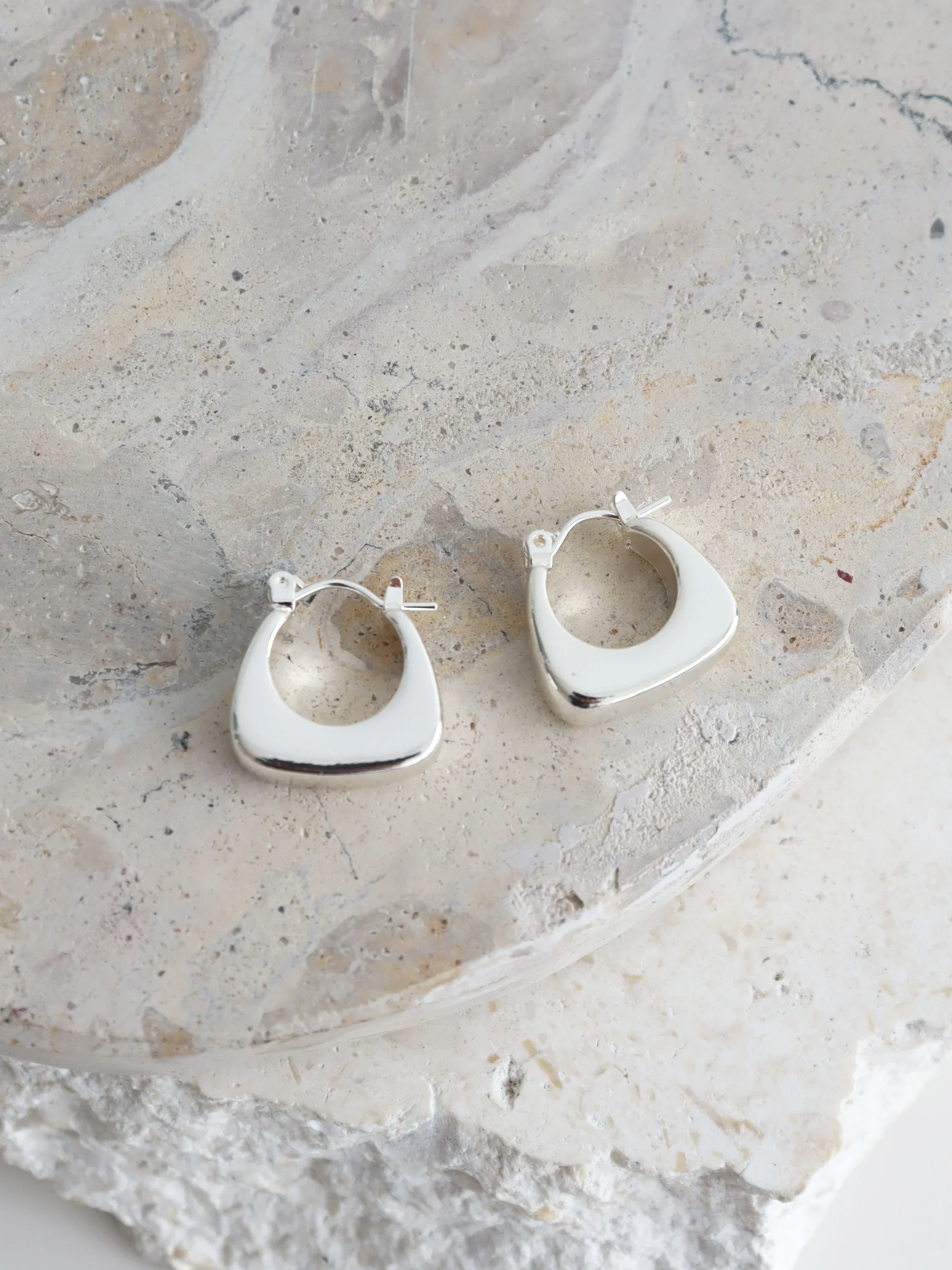 Angels Whisper - Nora Huggie Sterling Silver Plated Earrings - Image 3