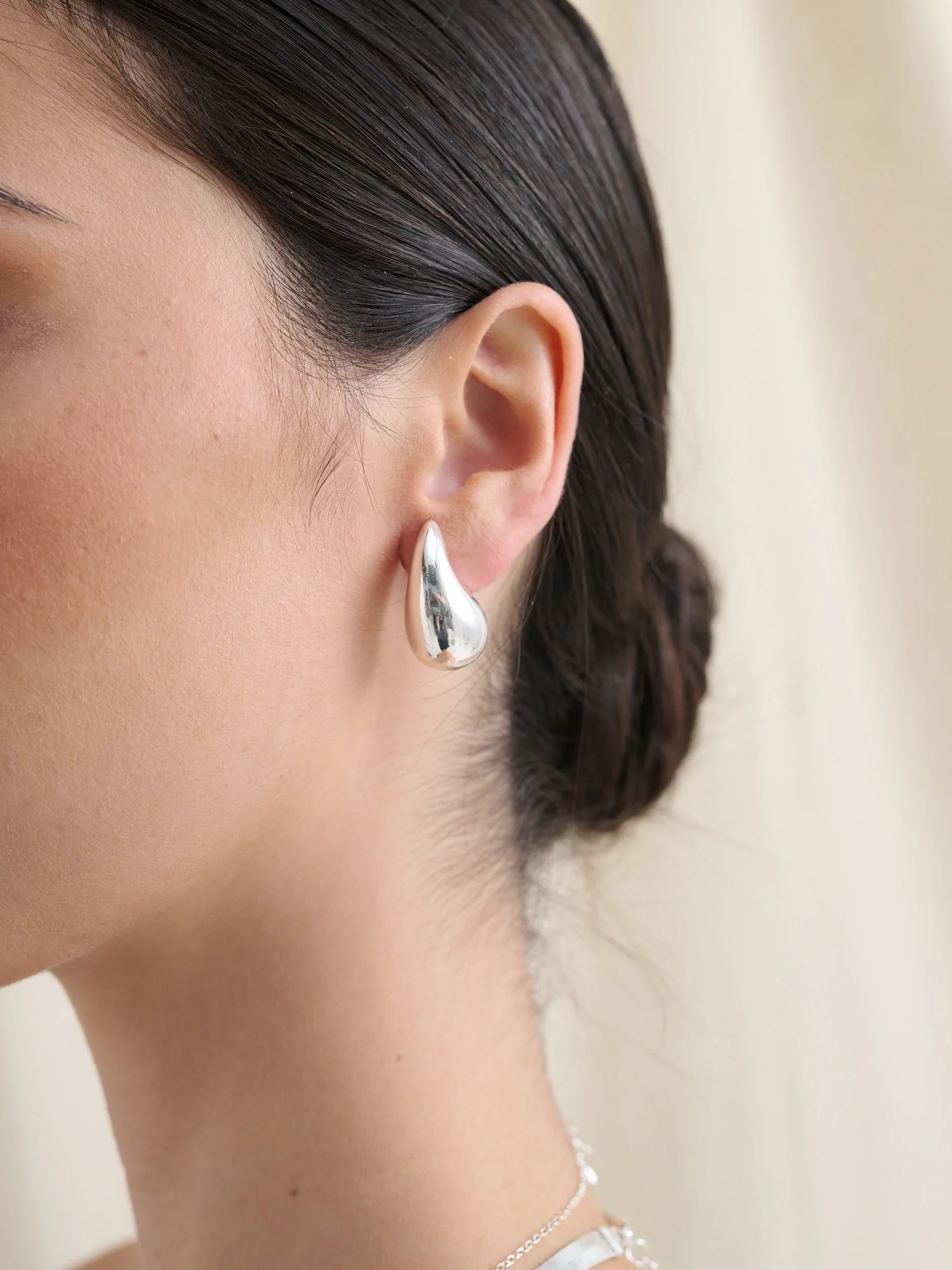 Angels Whisper - Small Droplet Sterling Silver Plated Earrings - Image 3