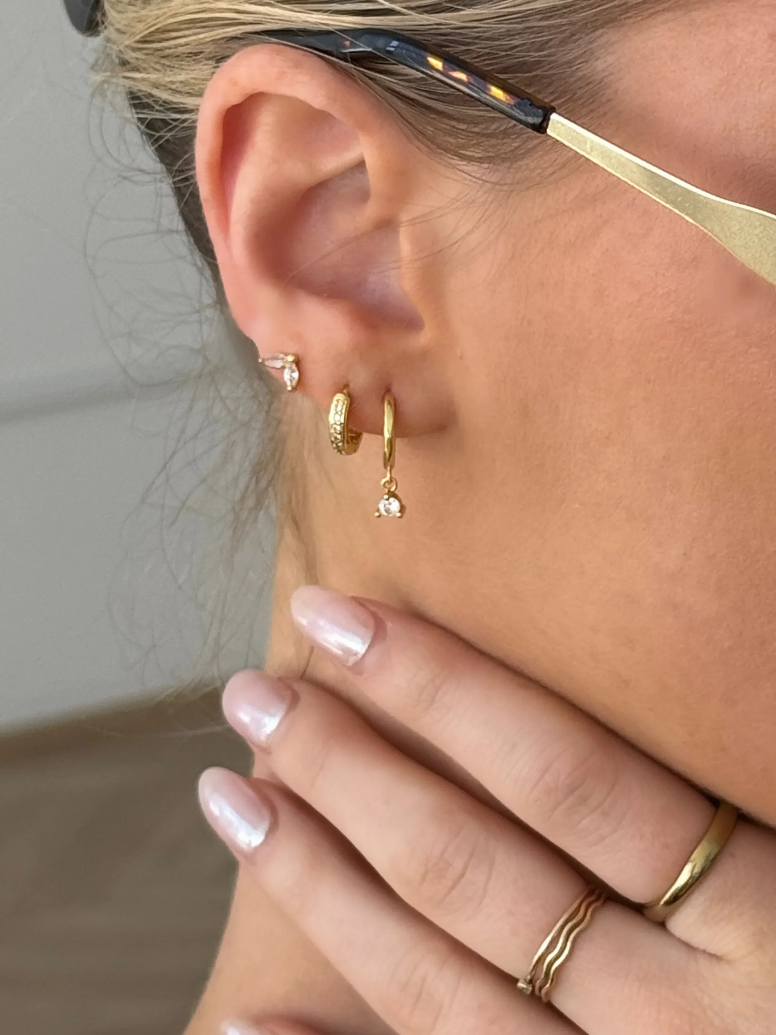 Angels Whisper - Summer 18K Gold Stacker Earring Set