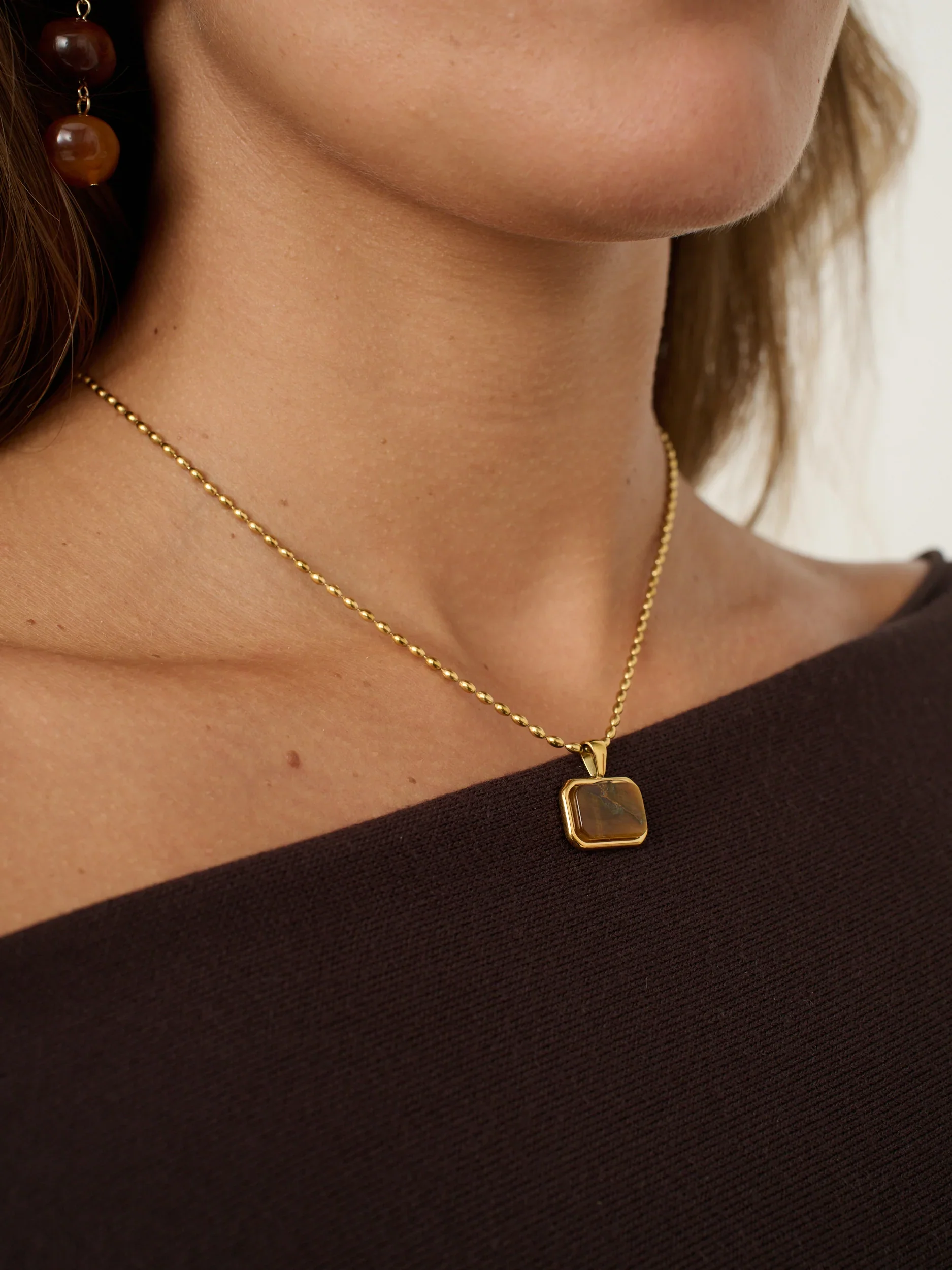 Angels Whisper - Voyager Tiger Eye Necklace - Gold
